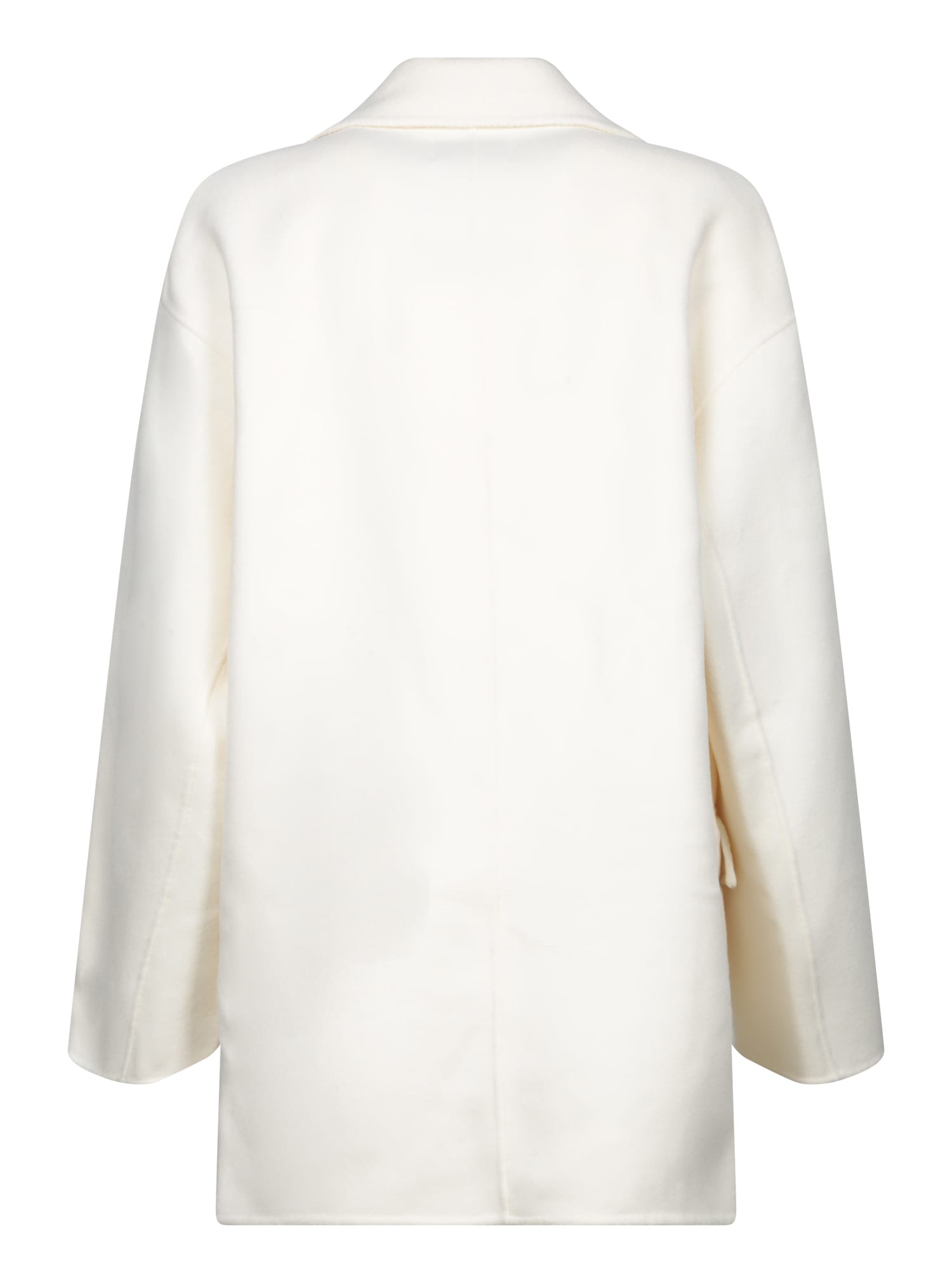 LOULOU STUDIO IVORY SHORT WOOL-CASHMERE COAT 