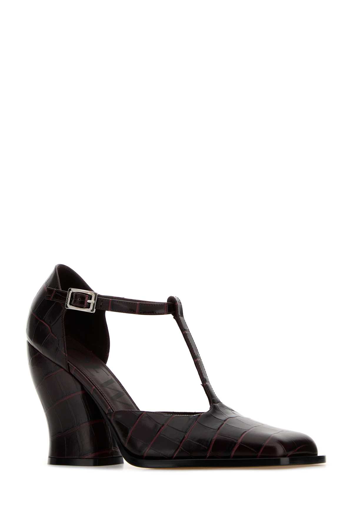 Loewe Textured Pattern Closed Toe Onda Pumps In Burgundy