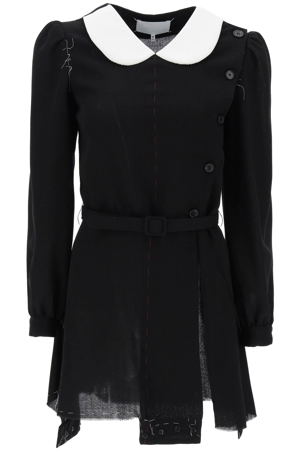 Shop Maison Margiela Convertible Mini Dress In Wool In Black