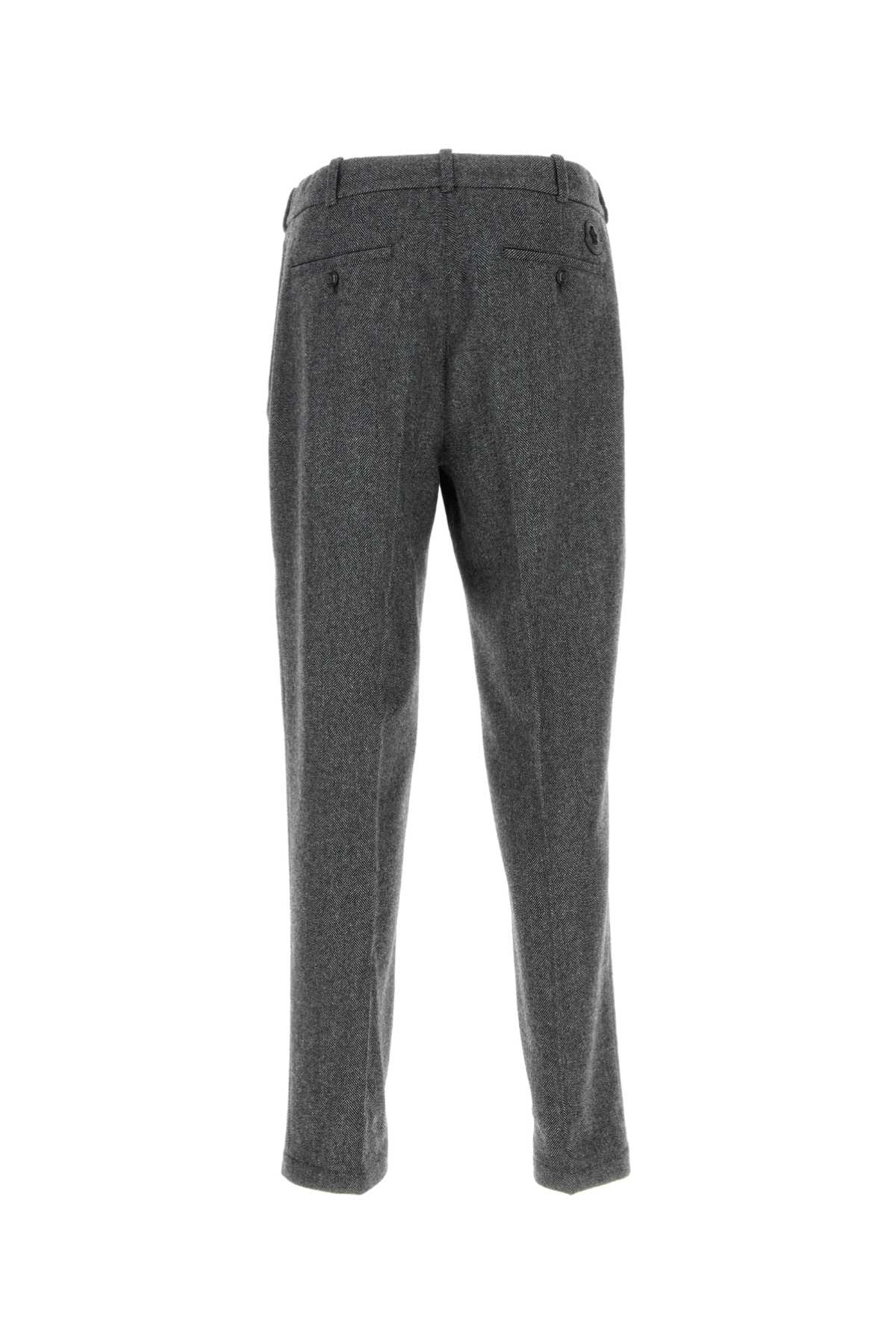 Shop Moncler Embroidered Wool Blend Pant In F99