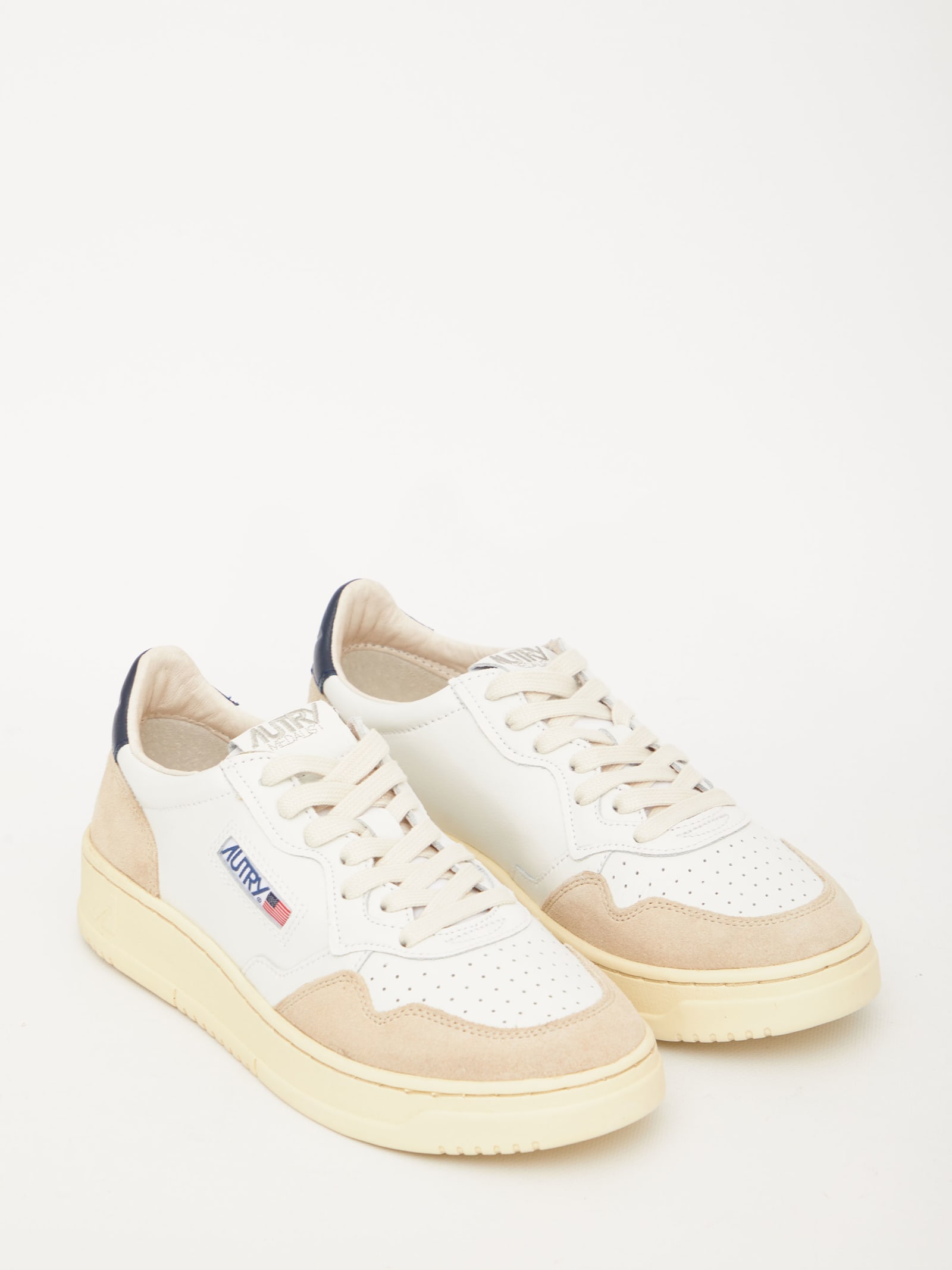 Shop Autry Medalist Suede Sneakers In White