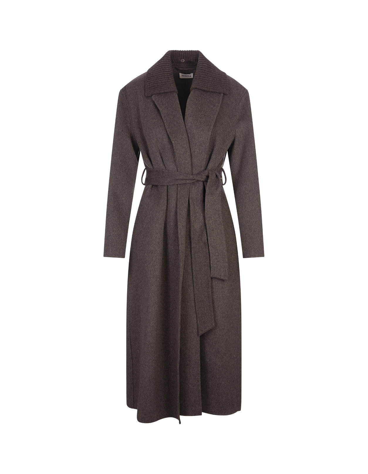 Shop P.a.r.o.s.h Leak Coat In Brown Wool Double