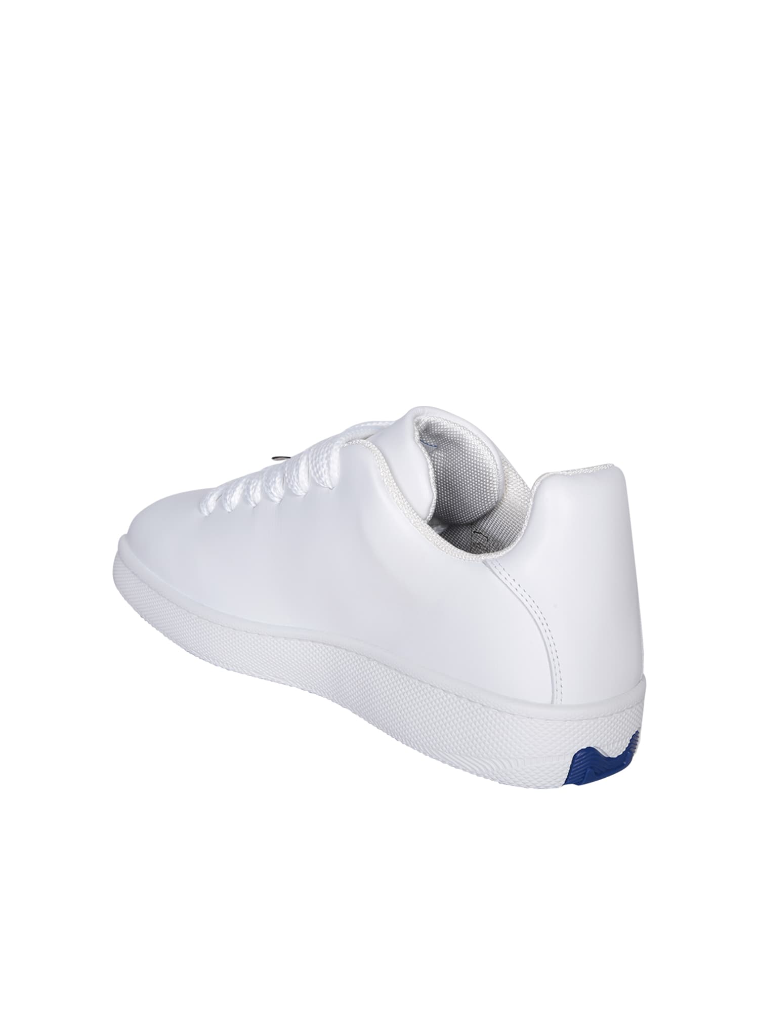 Shop Burberry Leather White Sneakers