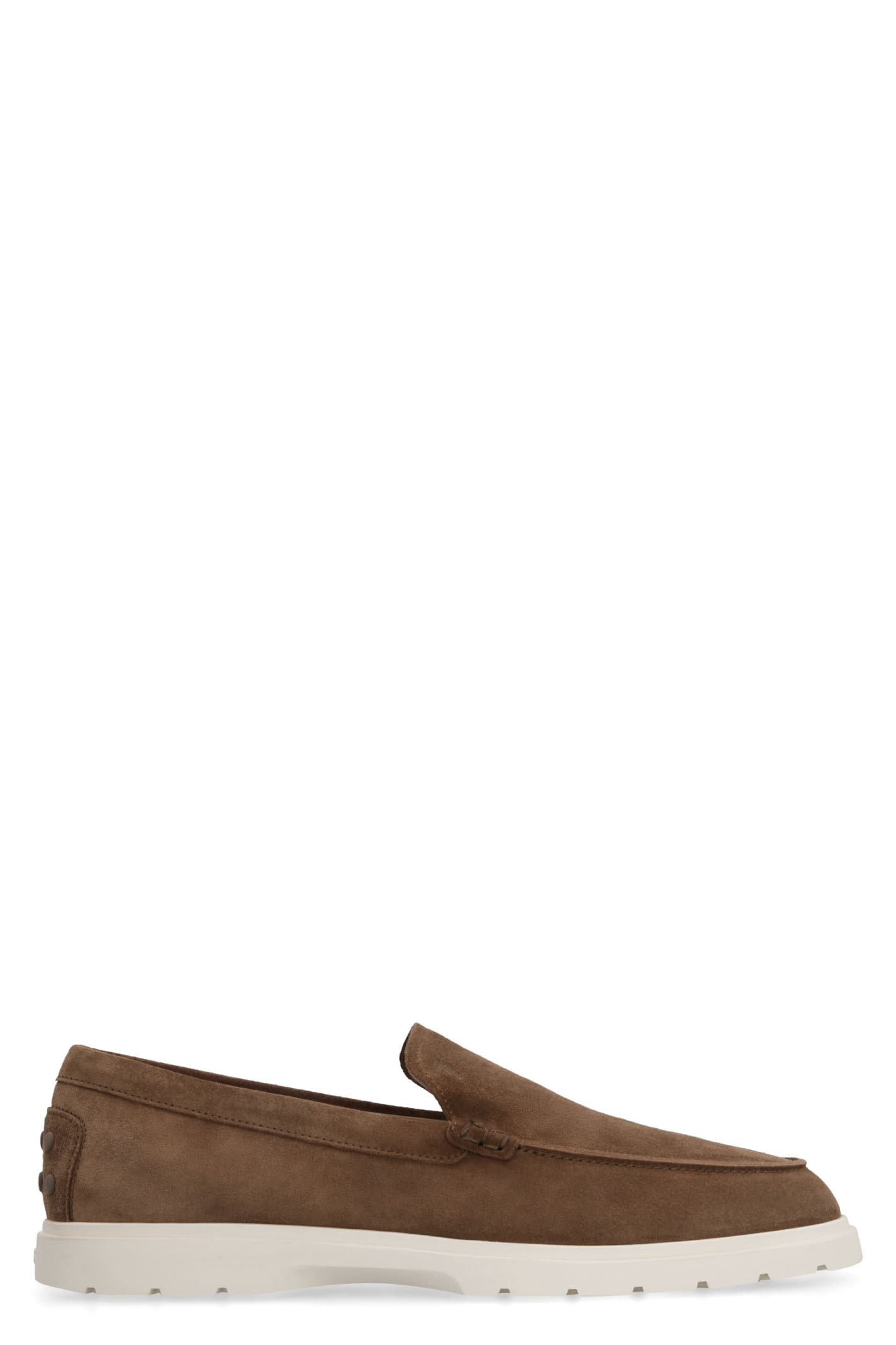 Shop Tod's Pantofola Suede Loafers In Noce