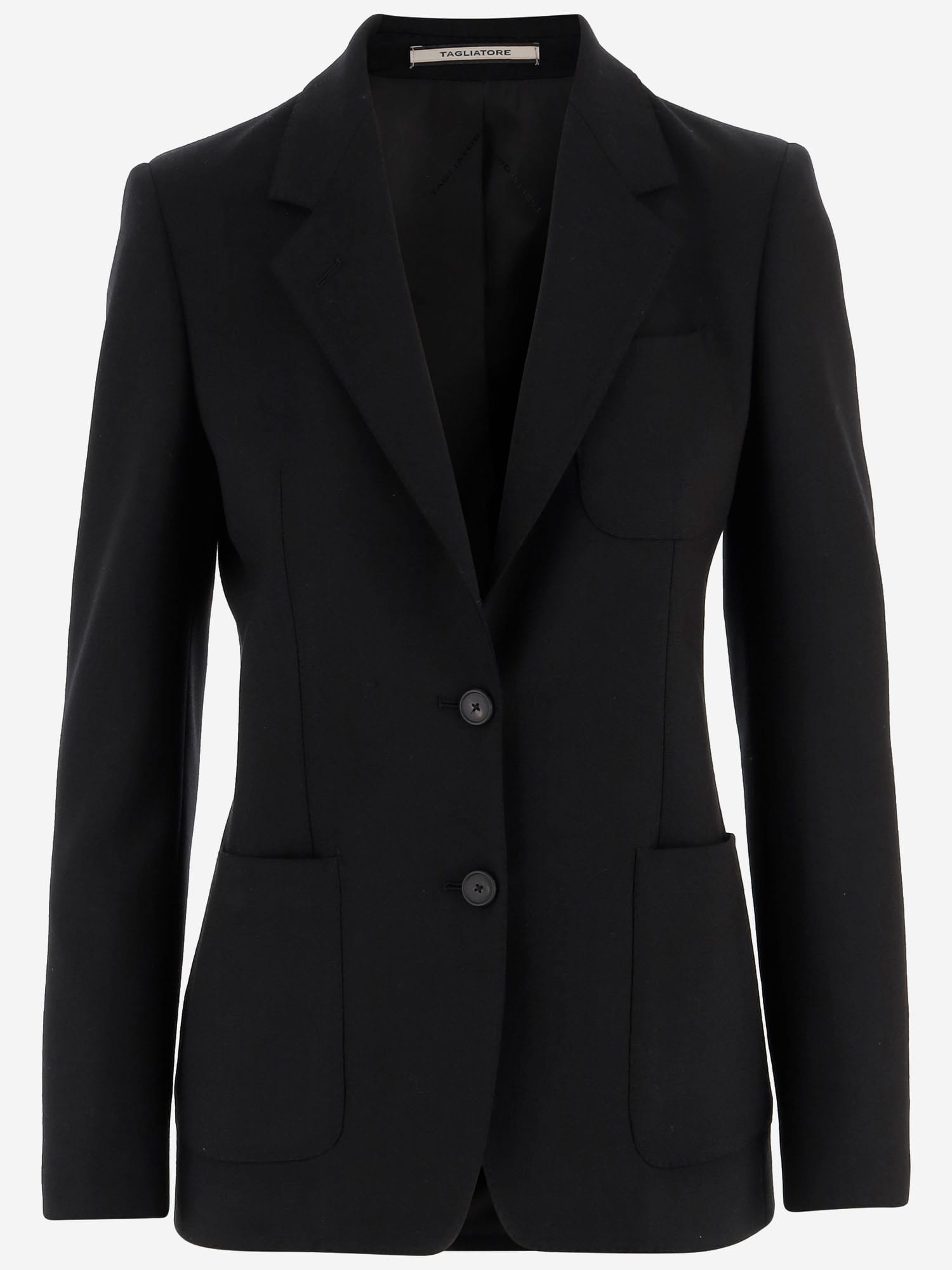 Tagliatore Women Black Single-breasted Blazer, M Luxury Blazers For Women Darveys In Black