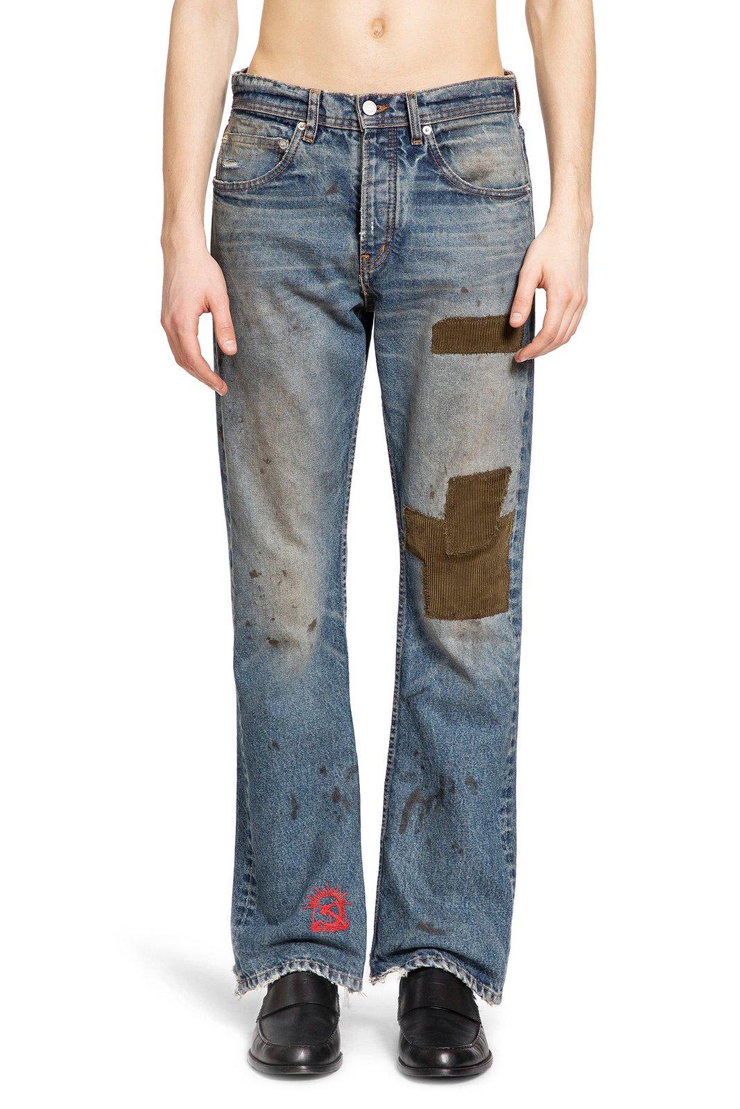 Enfants Riches Deprimes Patchwork Distressed Flared Jeans