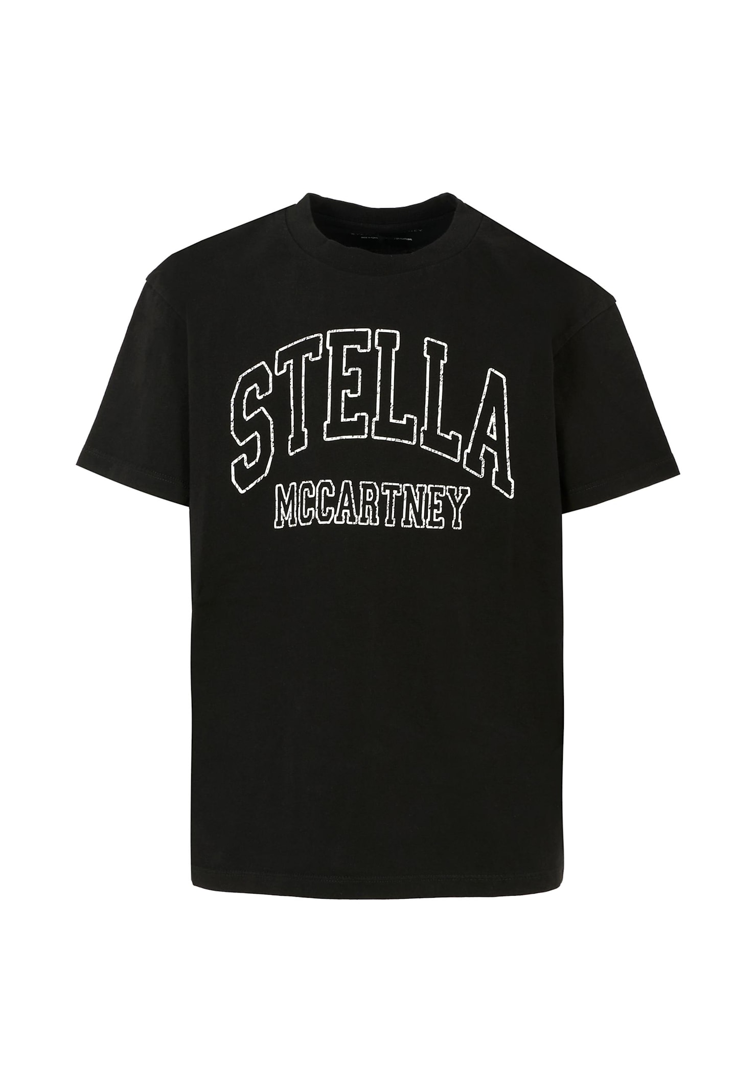 Stella Mccartney Black T-shirt For Kids With Logo In Black