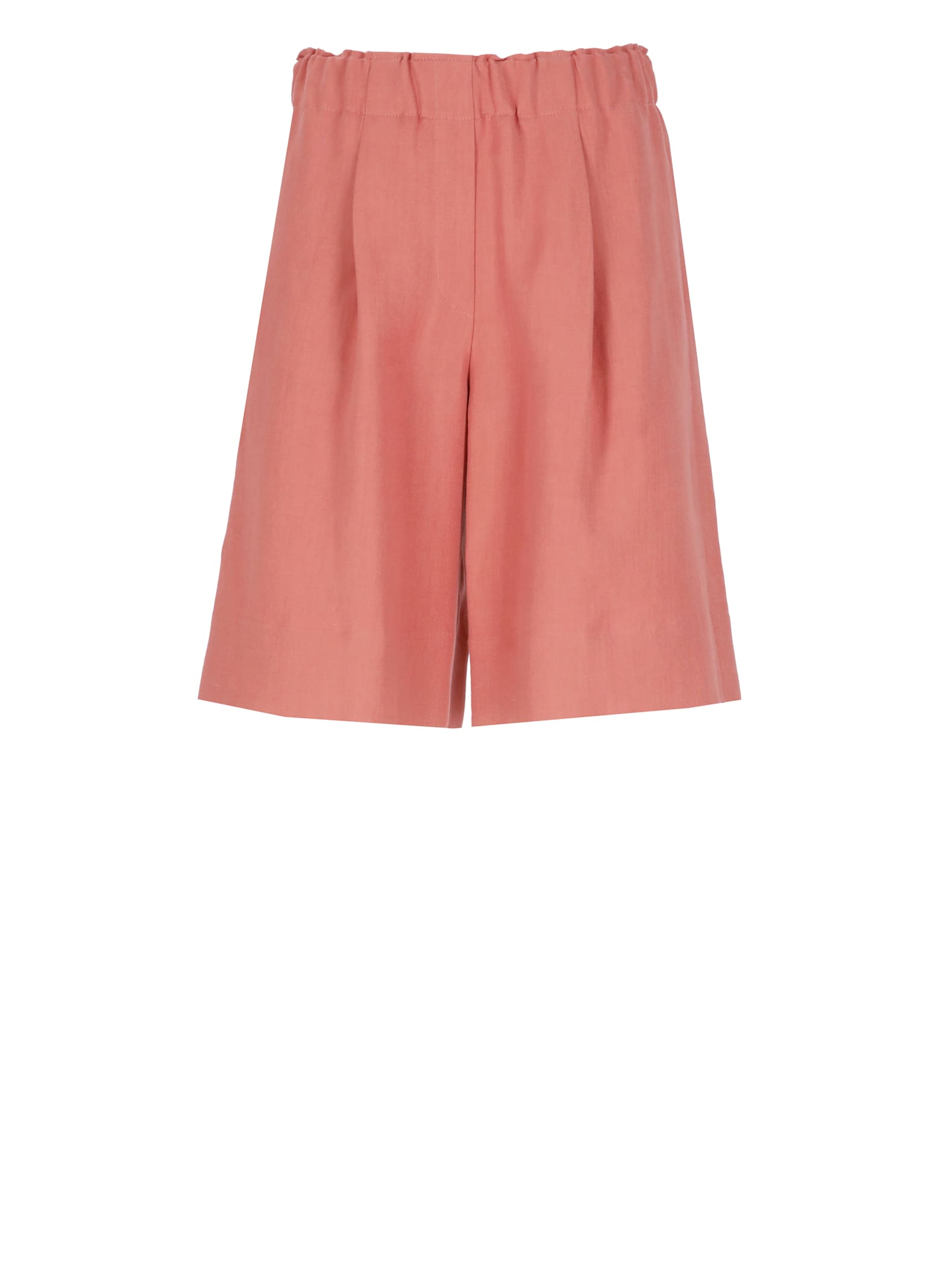 Antonelli High-waist Red Bermudas With Elastic Waistband In Orange