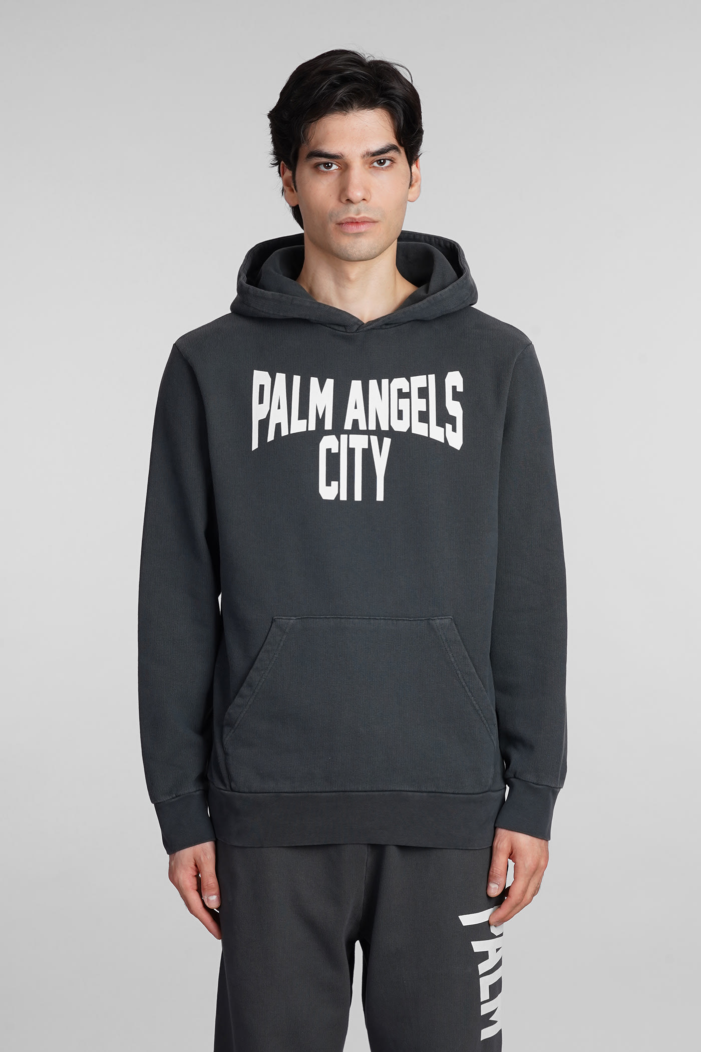 Shop Palm Angels Sweatshirt In Grey Cotton