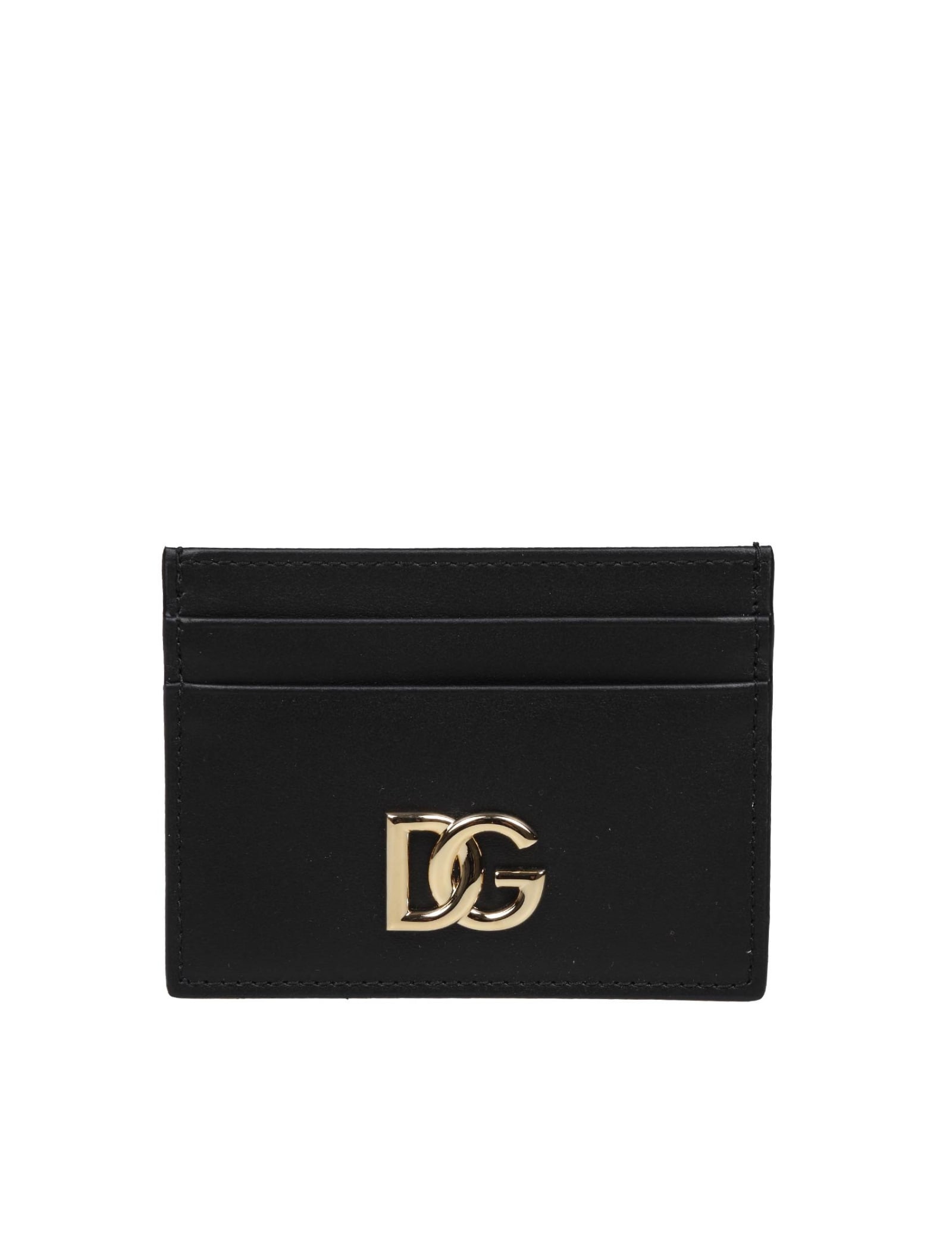 DOLCE & GABBANA CARD HOLDER IN LEATHER WITH DG LOGO