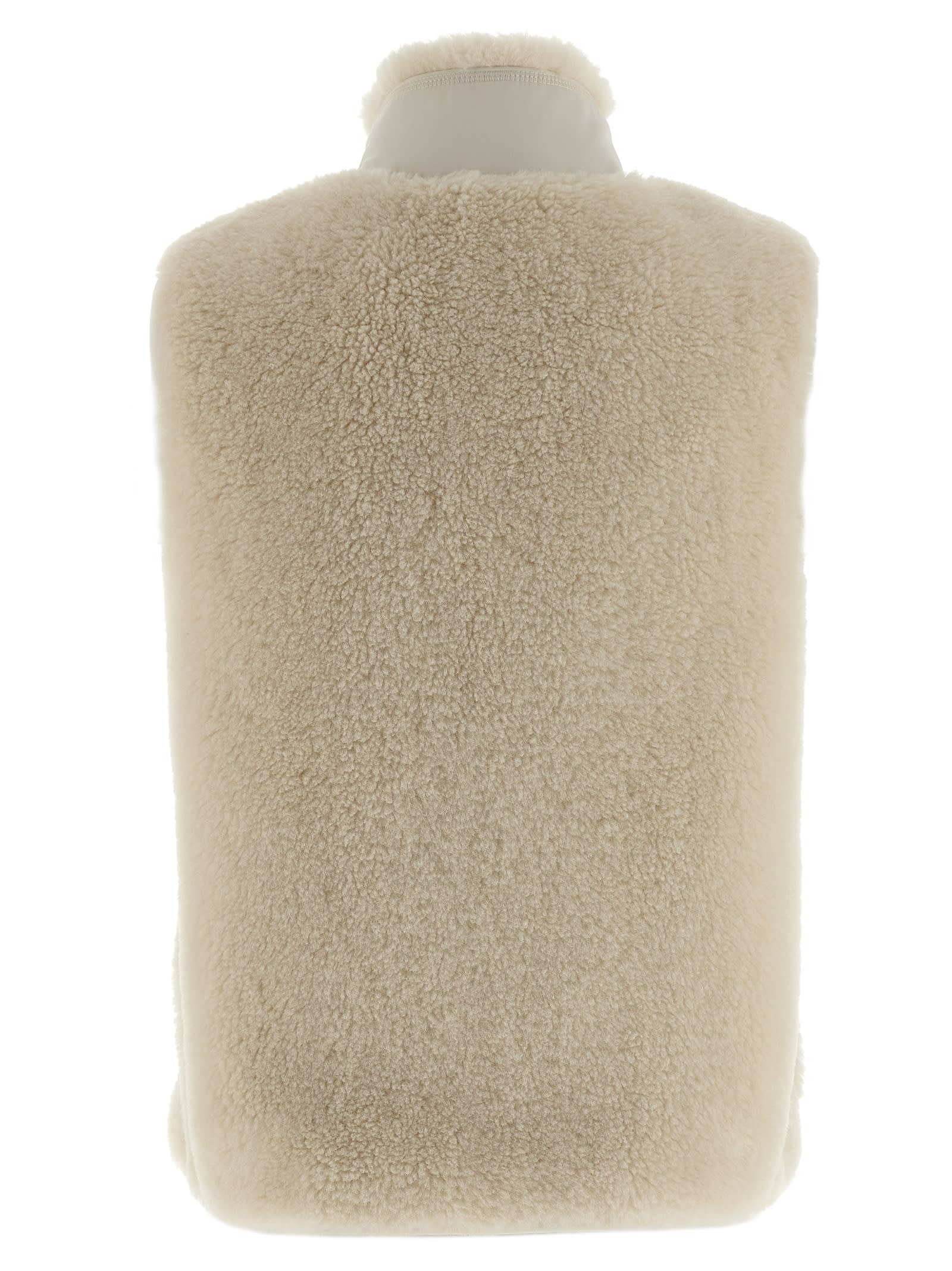 Tory Burch Color Block Highpile Vest In Neutral