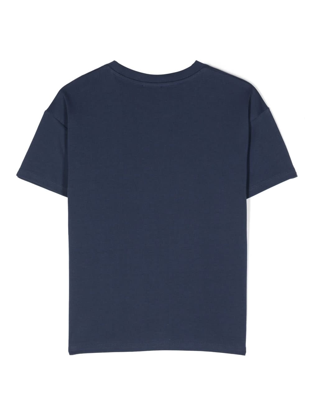 Shop Kenzo T-shirt Bianca In Jersey Di Cotone Bambino In Blu