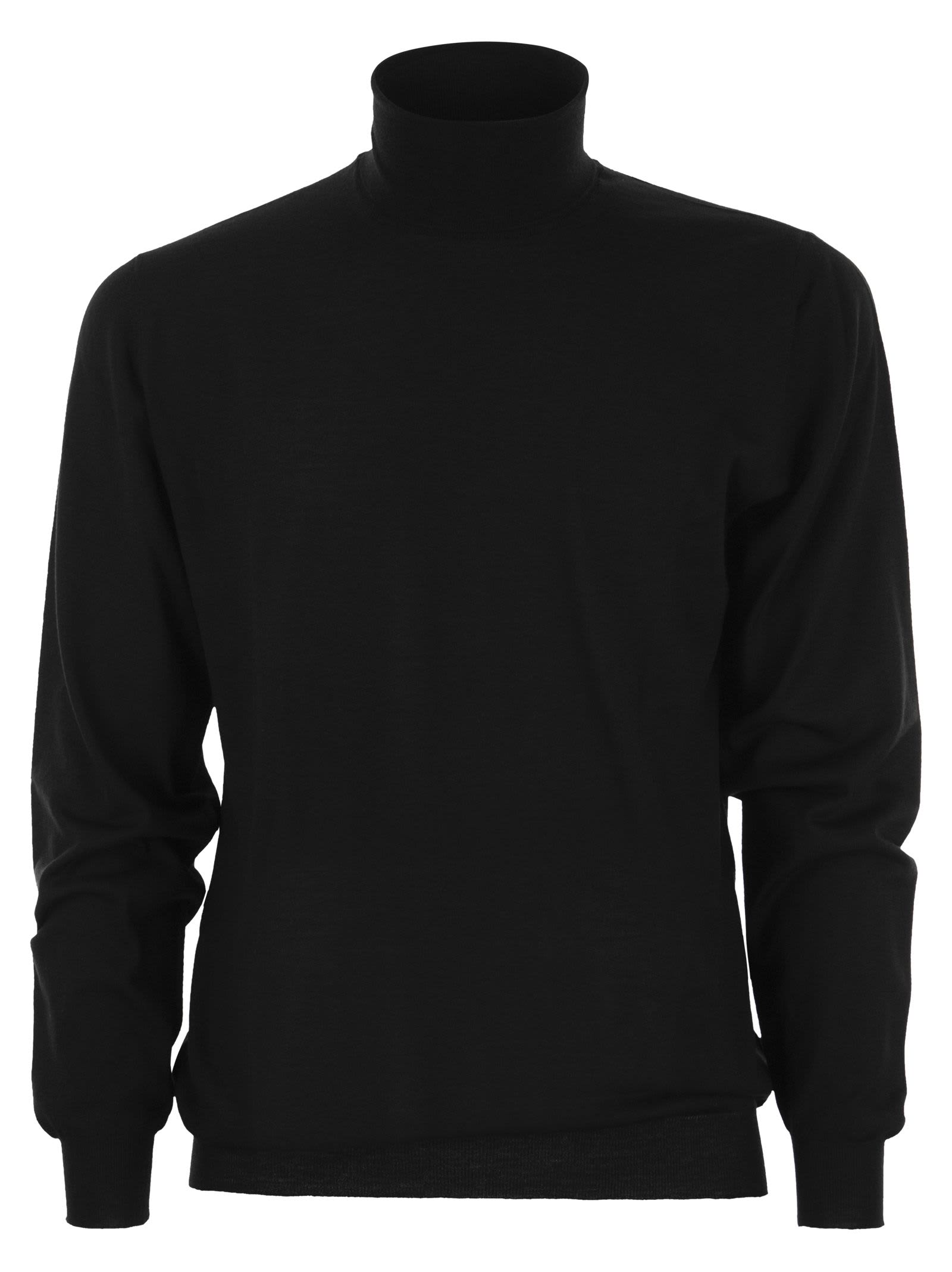 Shop Fedeli Derby - Wool Turtleneck Sweater In Black