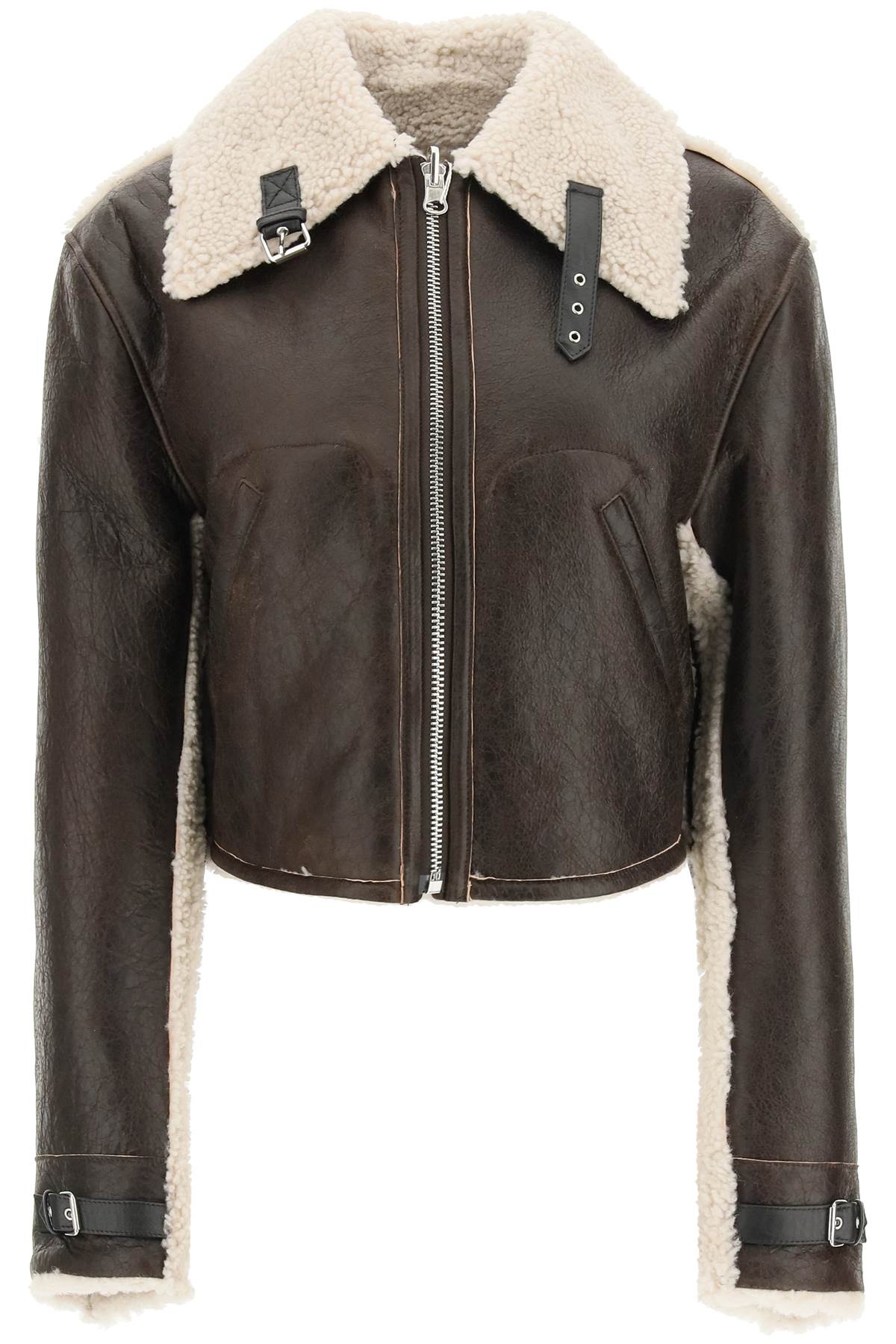 MM6 Maison Margiela Leather And Shearling Jacket