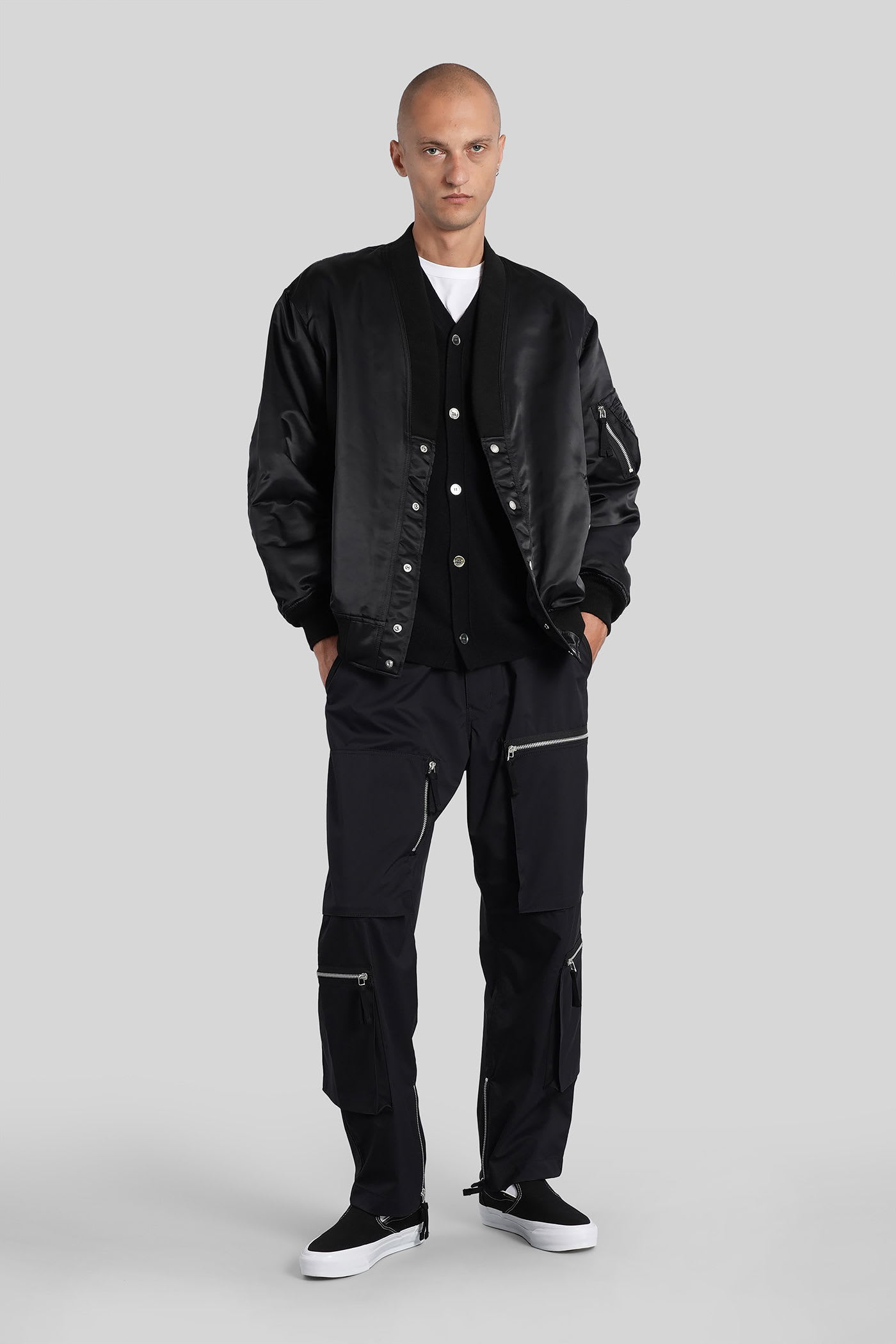 Comme Des Garçons Homme Deux Bomber Jacket In Black Nylon In Black