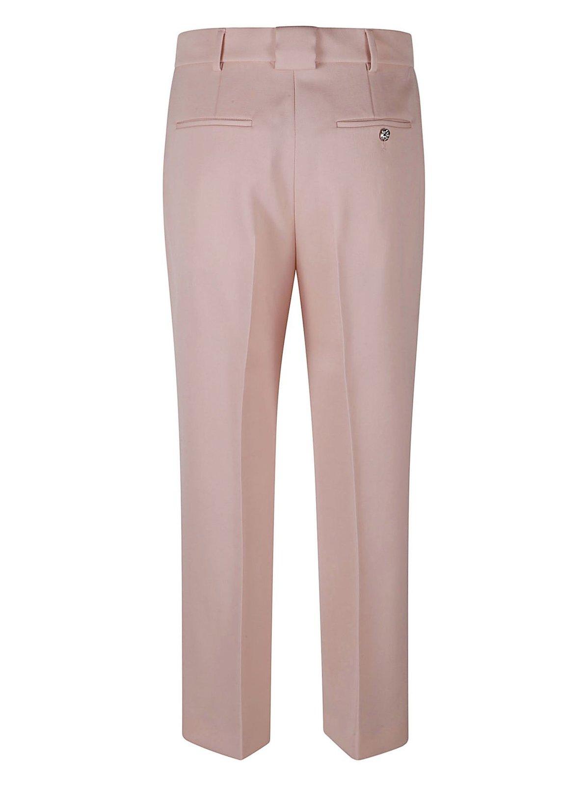 Lanvin Pleated-detail Flared Cropped Trousers In Pink