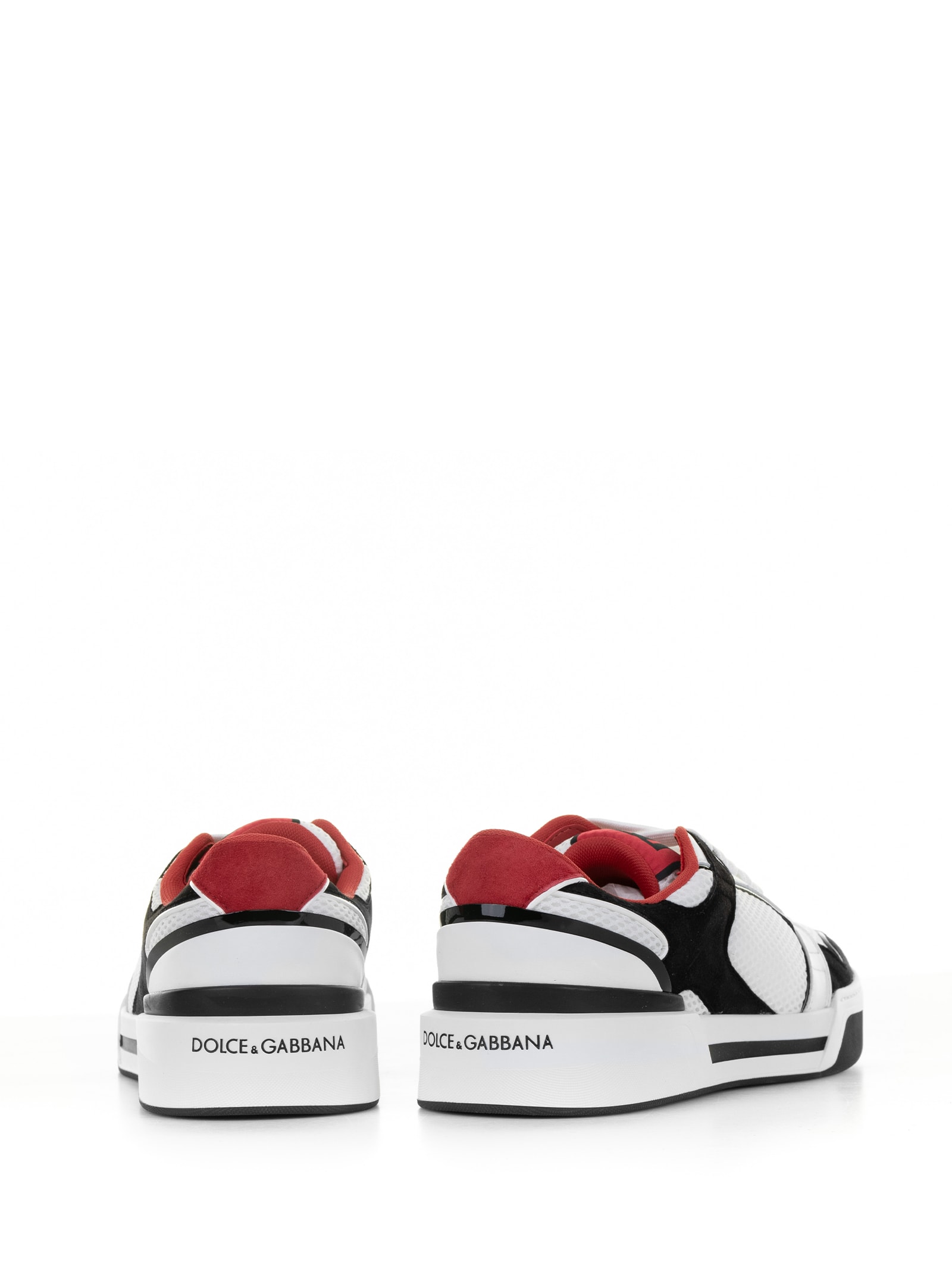 Shop Dolce & Gabbana Sneaker New Roma In Pelle In Nero Bianco