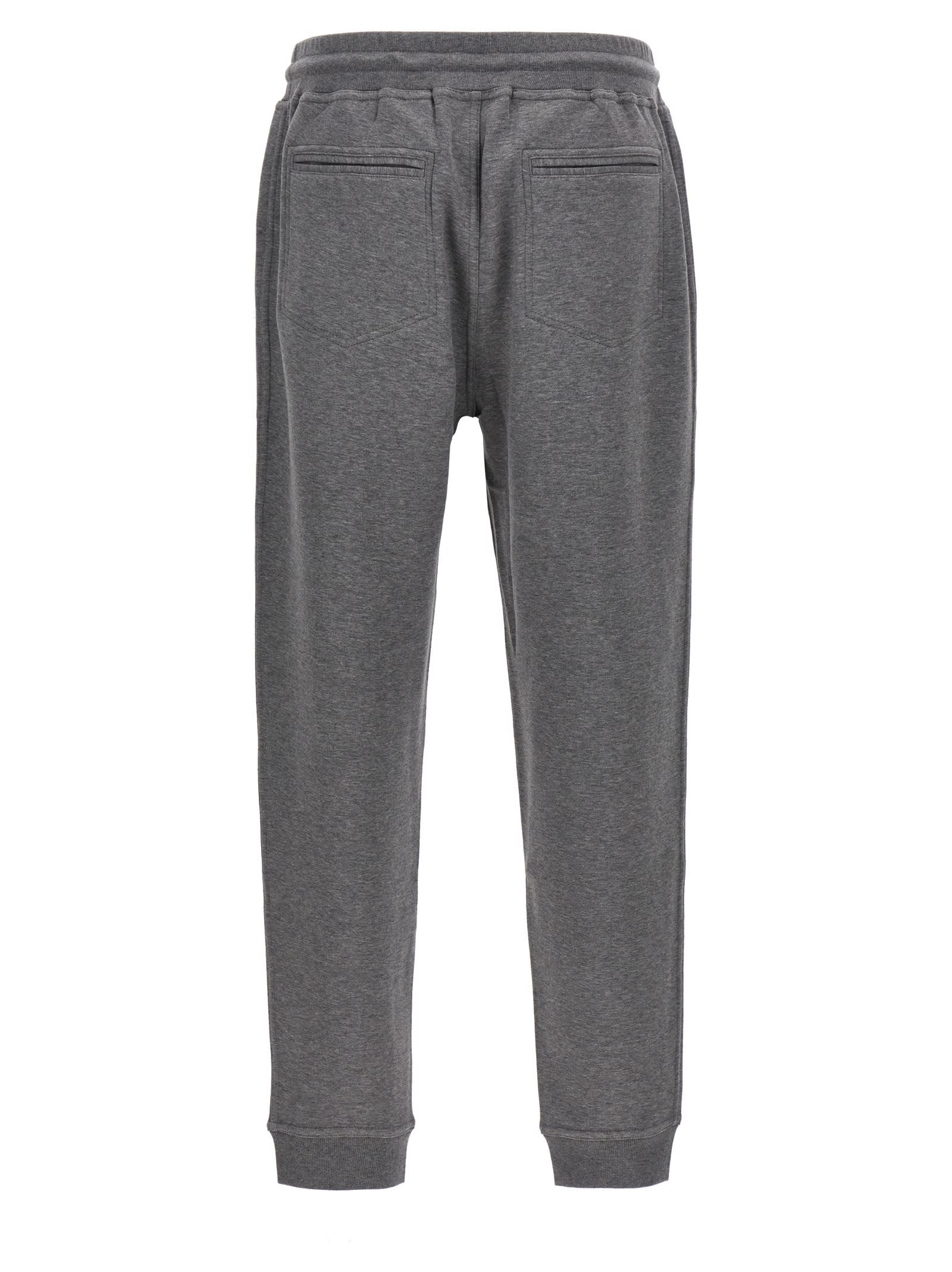 Shop Brunello Cucinelli Cotton Blend Joggers In Gray