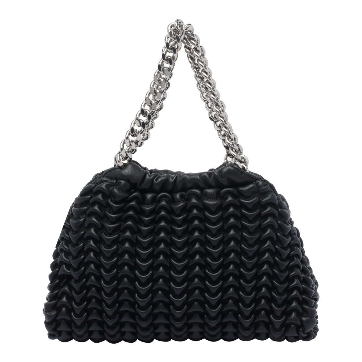 Stella Mccartney Falabella Popcorn Drawstring Crossbody Bag In Black