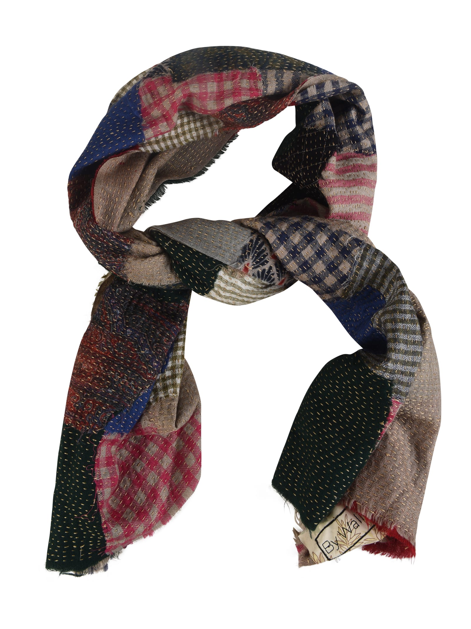 By Walid Multi Patched Scarf In Dark
