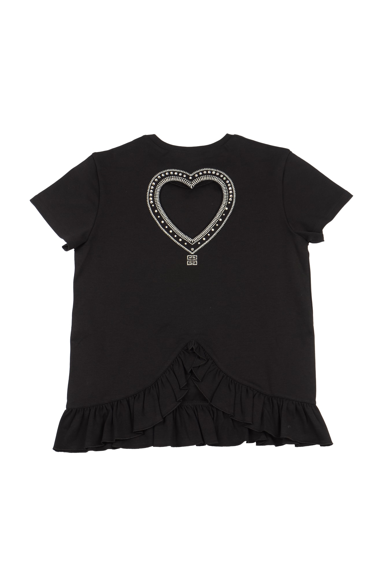 Shop Givenchy Ruffle Hem Logo Detail T-shirt In Black