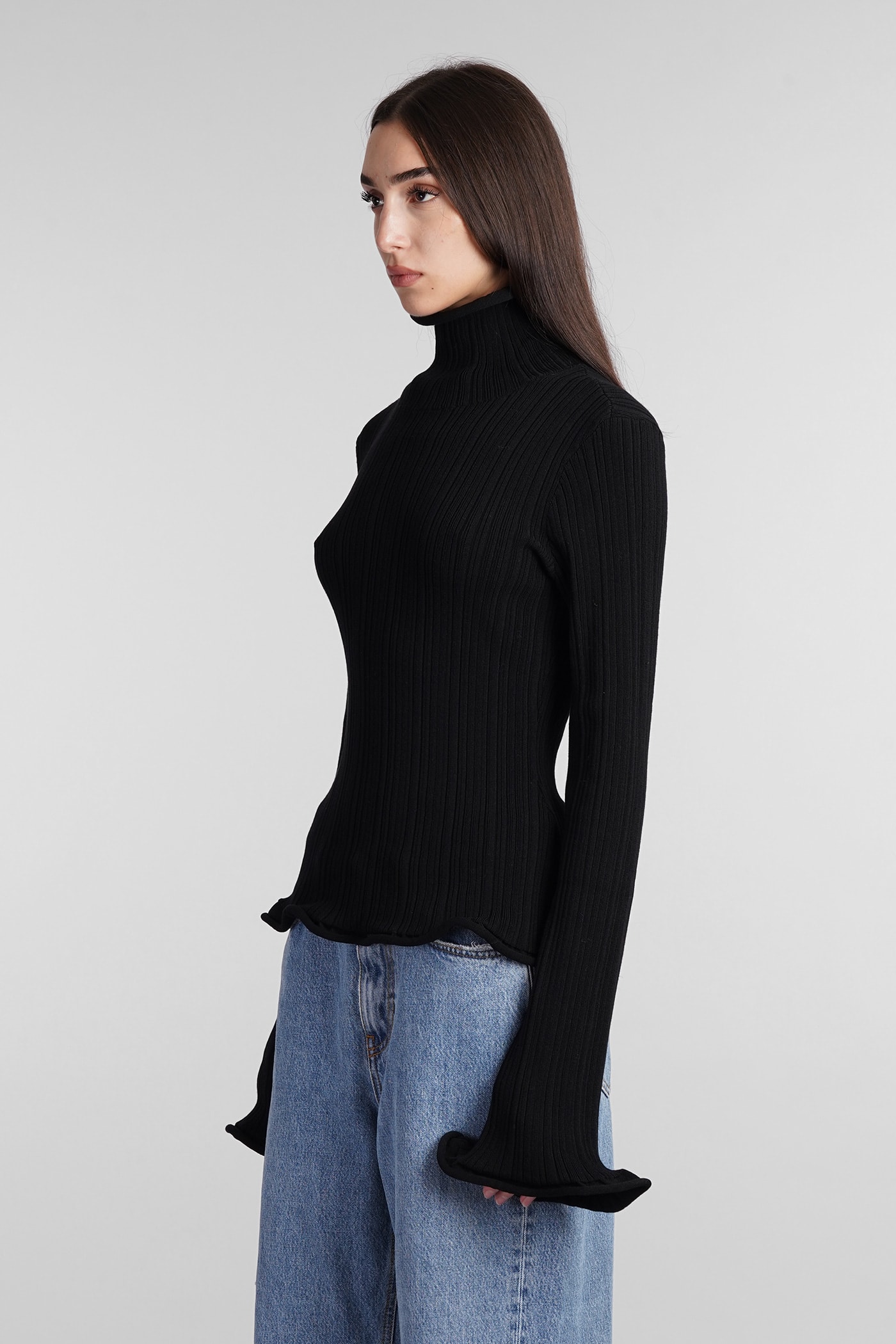 Shop Séfr Paloma Sweater Knitwear In Black Cotton