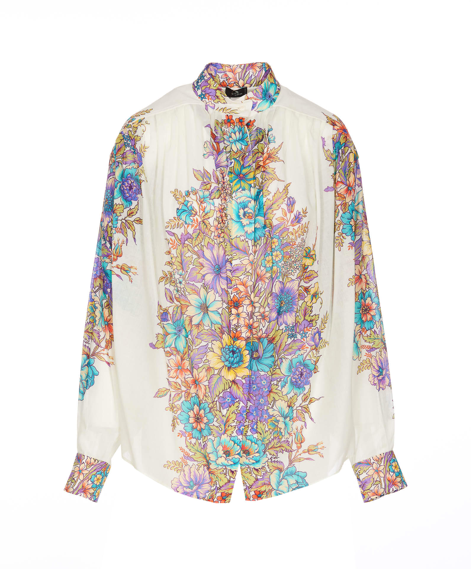 Shop Etro Bouquet Print Shirt In Multicolour