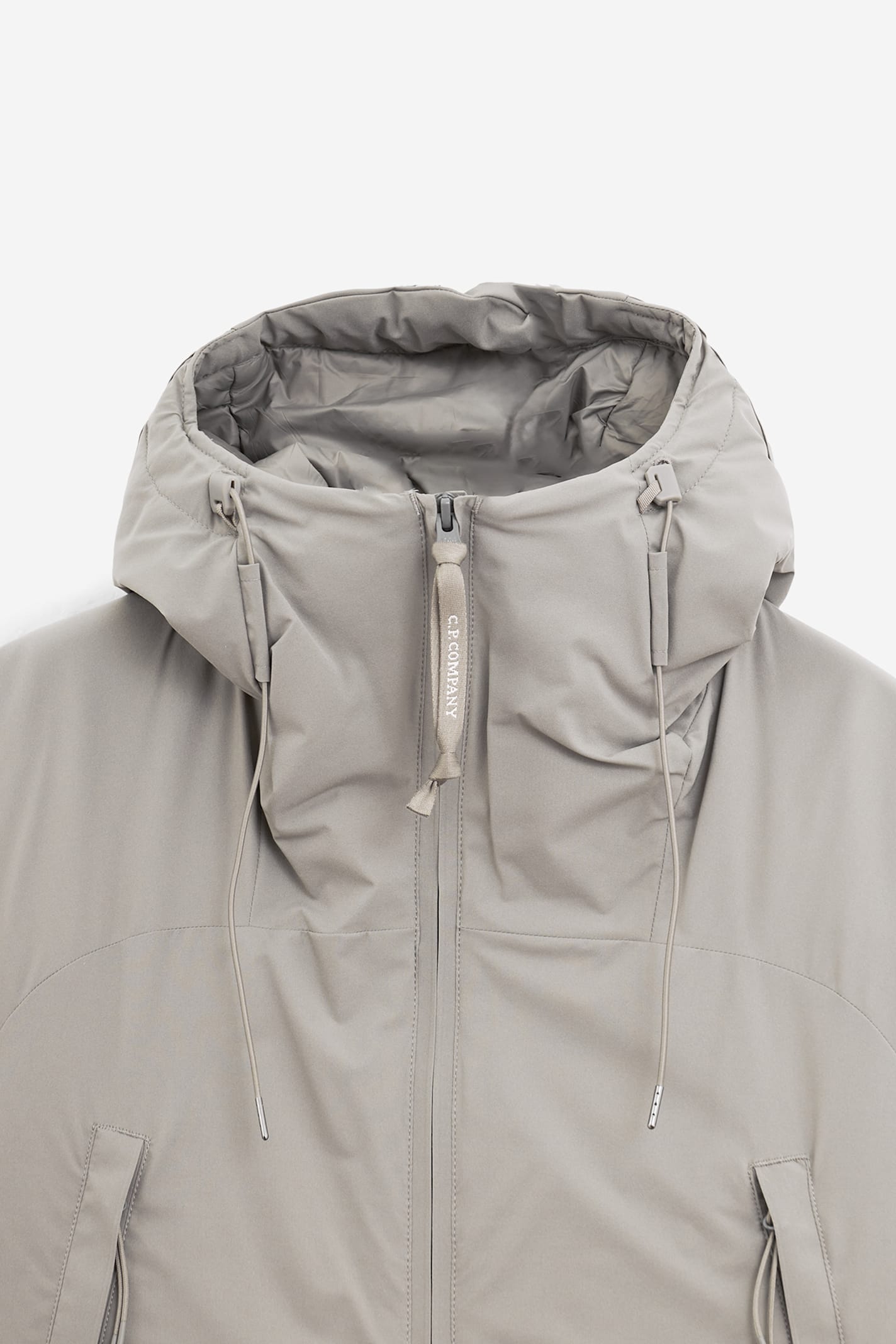 C.p. Company Relaxed-fit Minimalist Jacket With Adjustable Hood In Gray