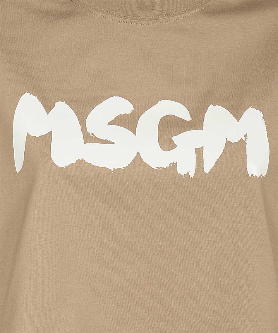 Msgm Beige Cotton T-shirt In Neutral