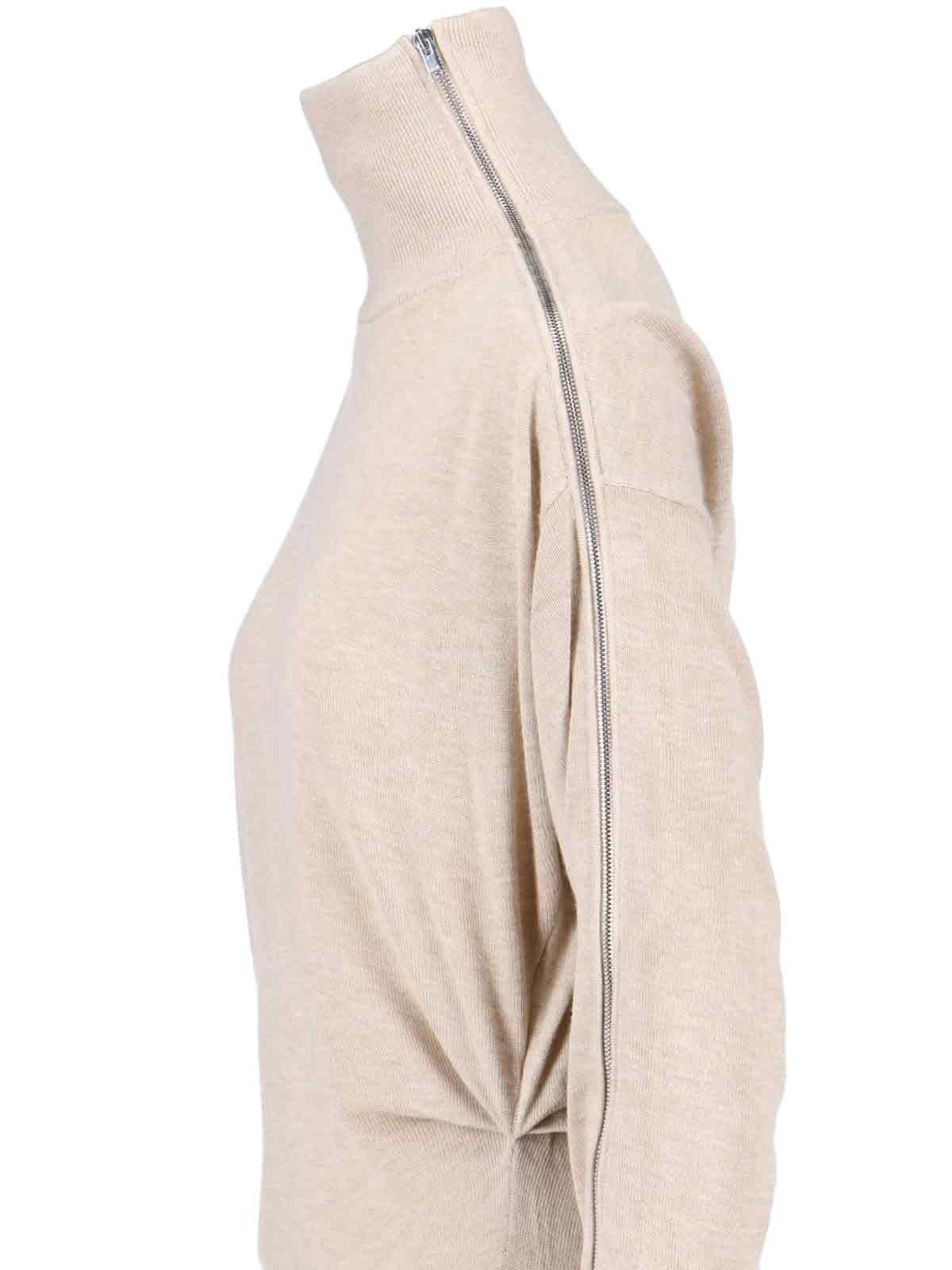 Isabel Marant Zip Knit Dress In Beige