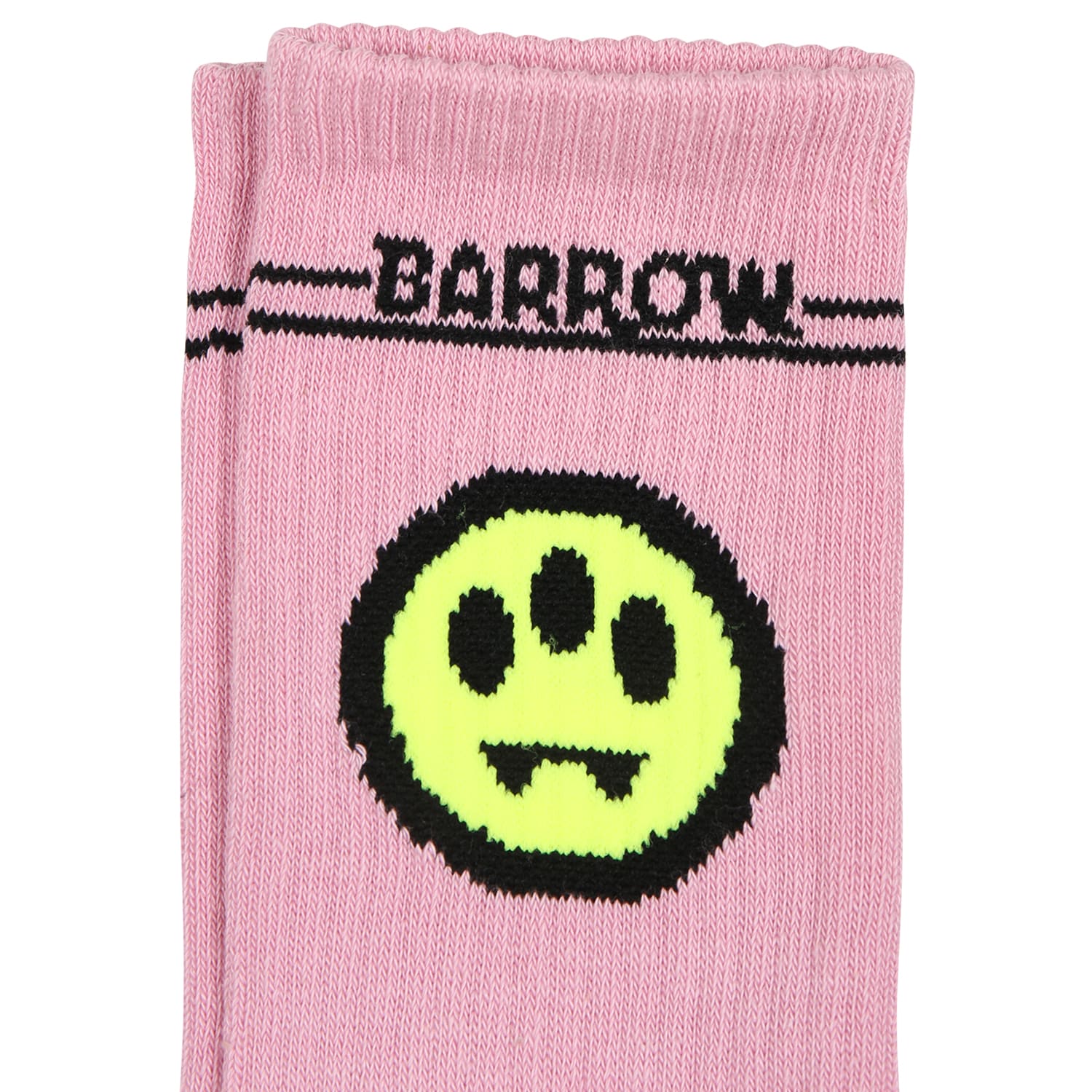 Shop Barrow Pink Socks For Kids With Logo And Smiley In Rosa