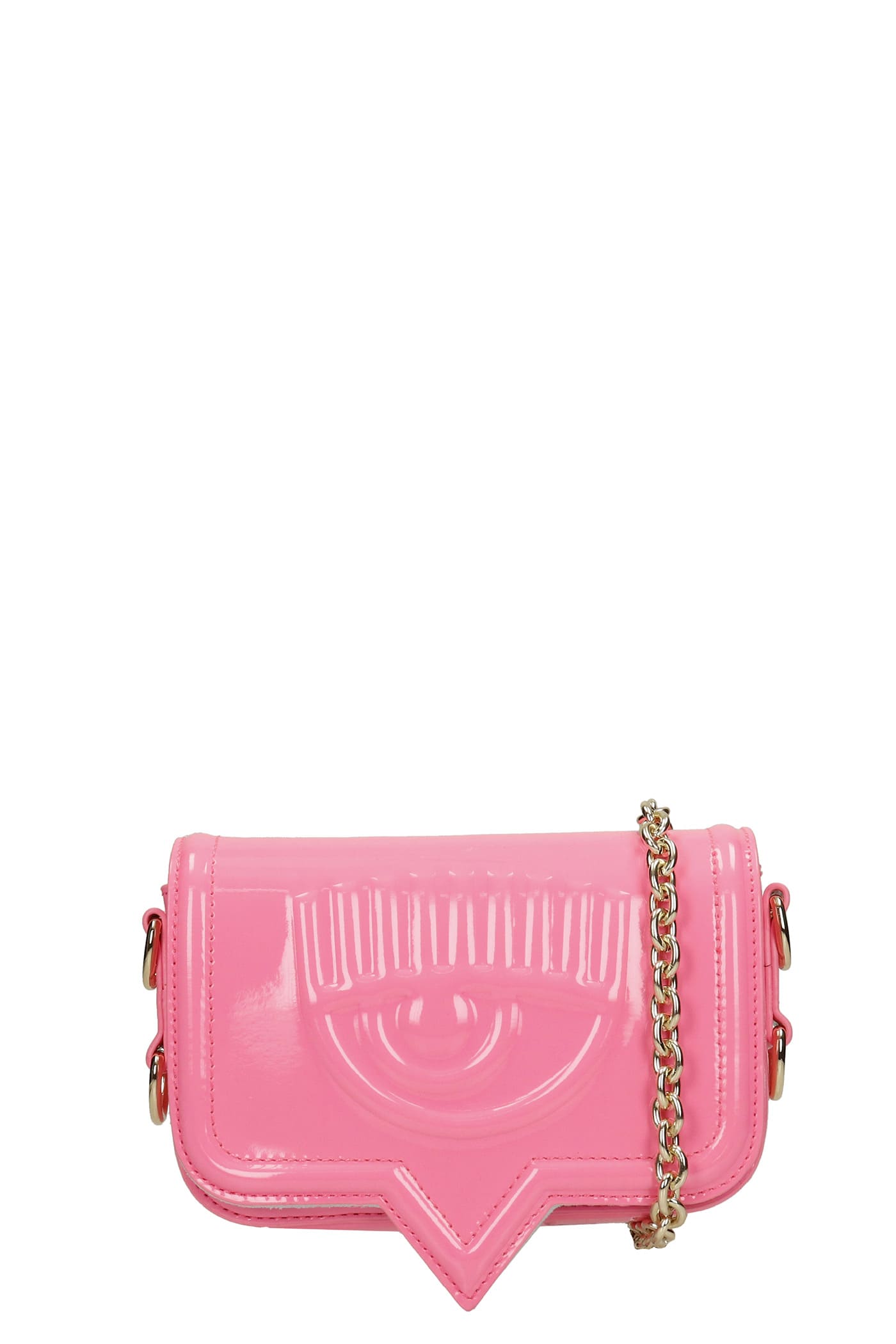 Chiara Ferragni Shoulder Bag In Rose-pink Patent Leather
