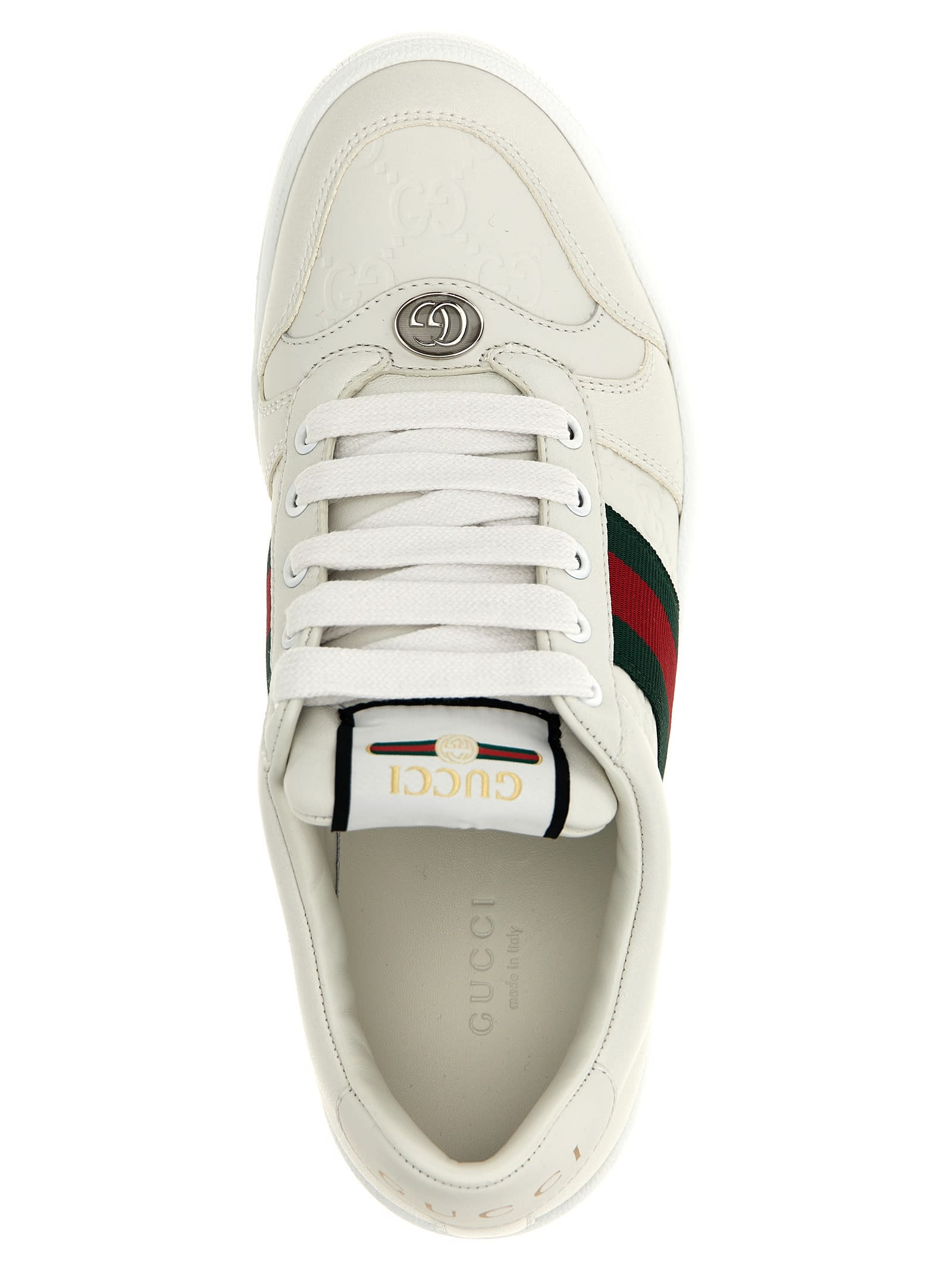 Shop Gucci Screener Sneakers In White