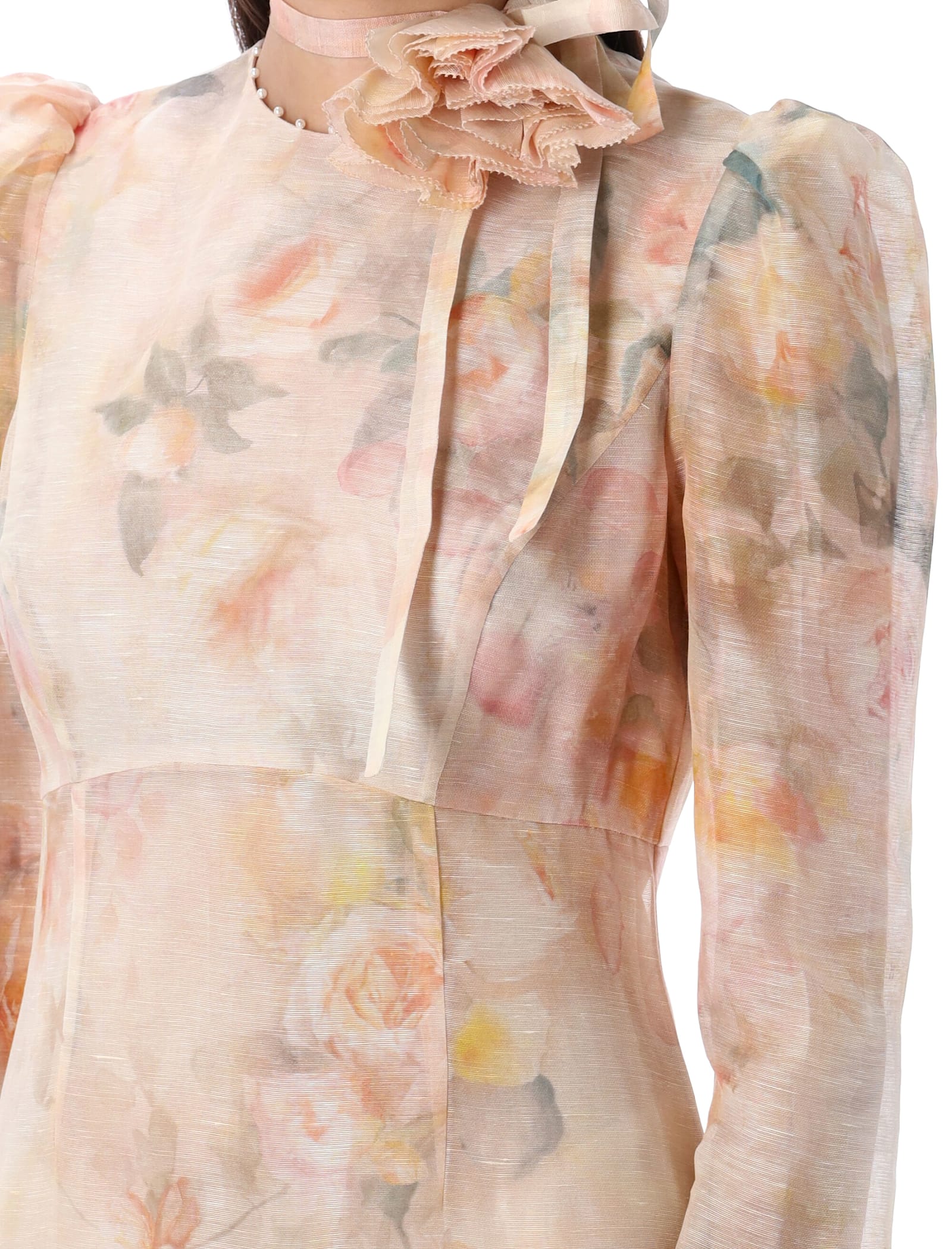 Shop Zimmermann Crush Flower Mini Dress In Light Flower