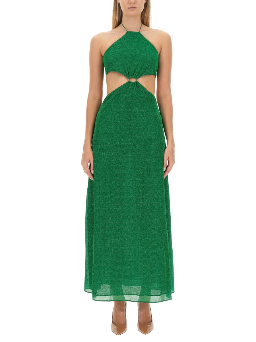 Shop Oseree Dress Cut Out In Green