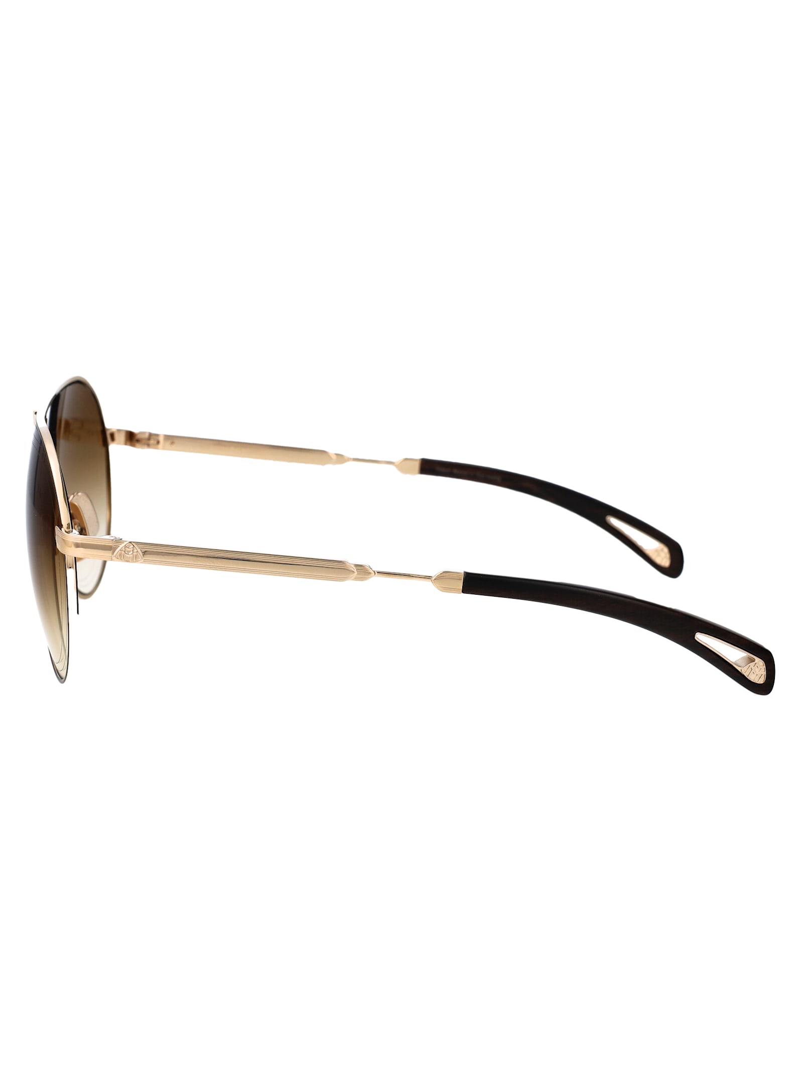 Shop Maybach Eyewear The Lineart Sunglasses In Gold Brown