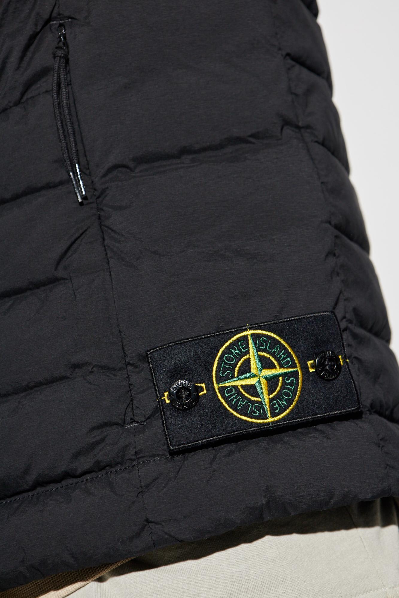Stone Island Lightweight Sleeveless Padded Vest Pockets In Black