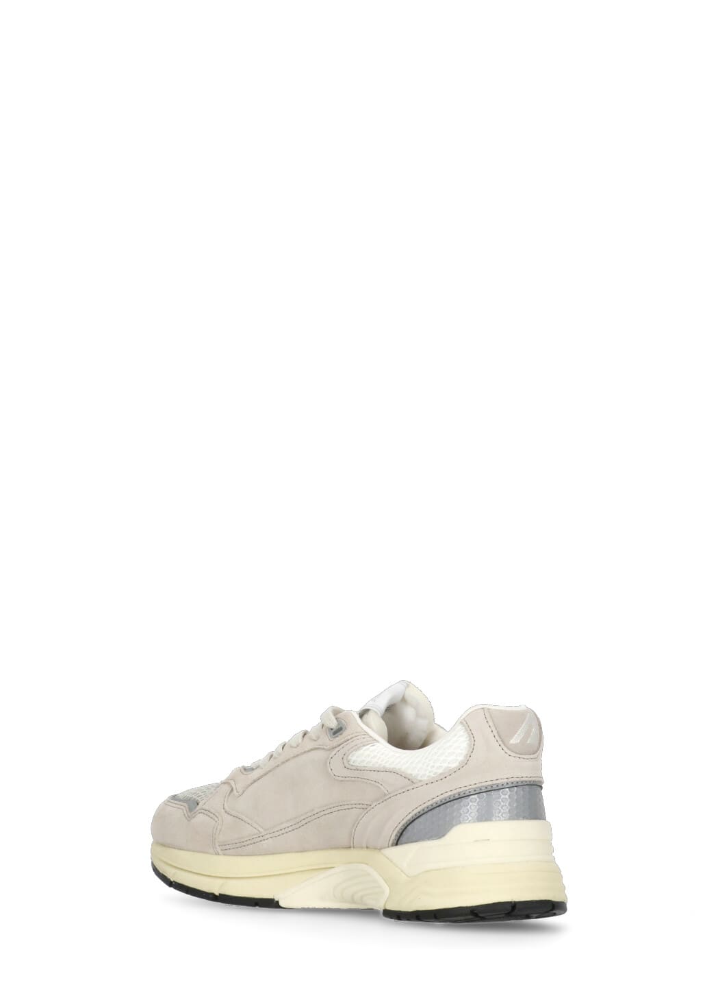 Autry Classic Leather And Mesh Panel Sneakers In Neutral