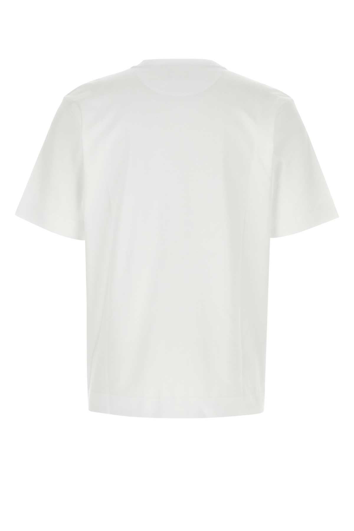 Shop Fendi White Cotton T-shirt In Bianco