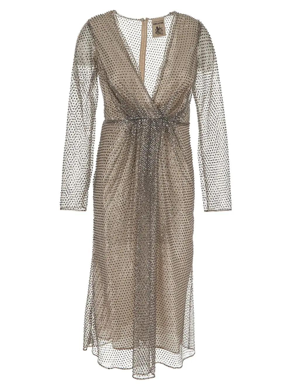 Semicouture Lorraine Sequin Dress In Silver