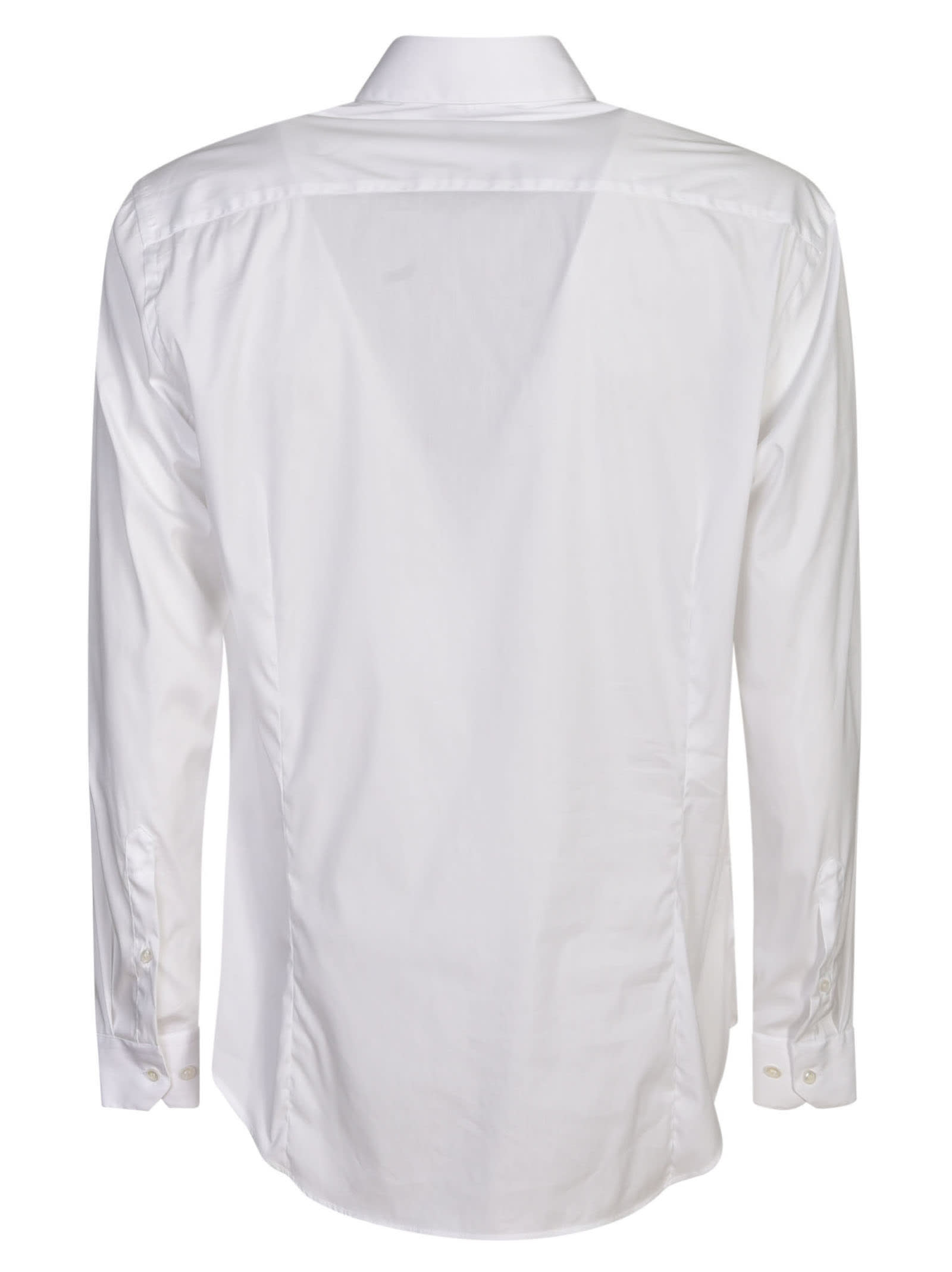 Shop Giorgio Armani Long-sleeved Buttoned Shirt In White
