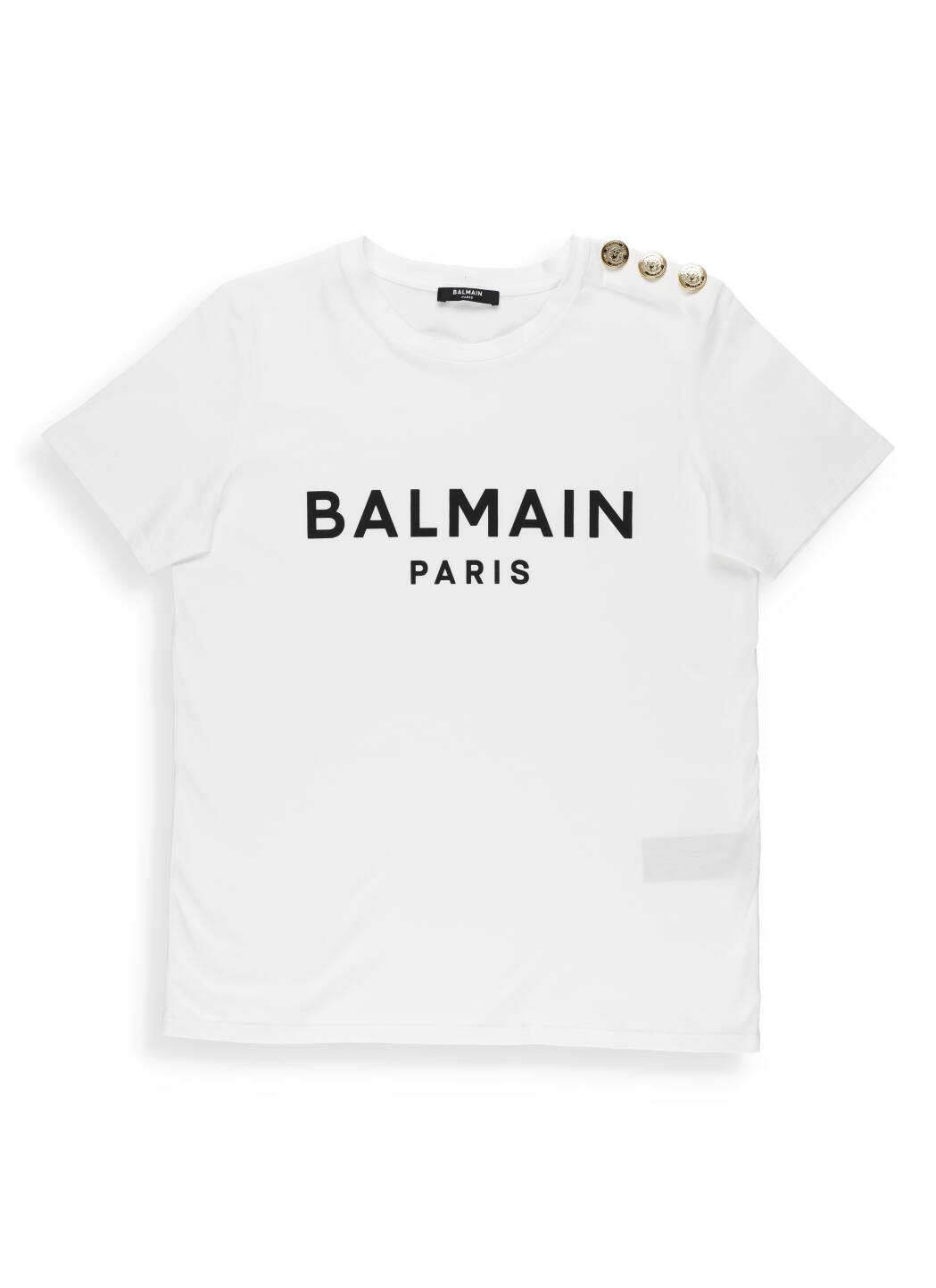 Balmain Logo T-shirt In Blanc/noir