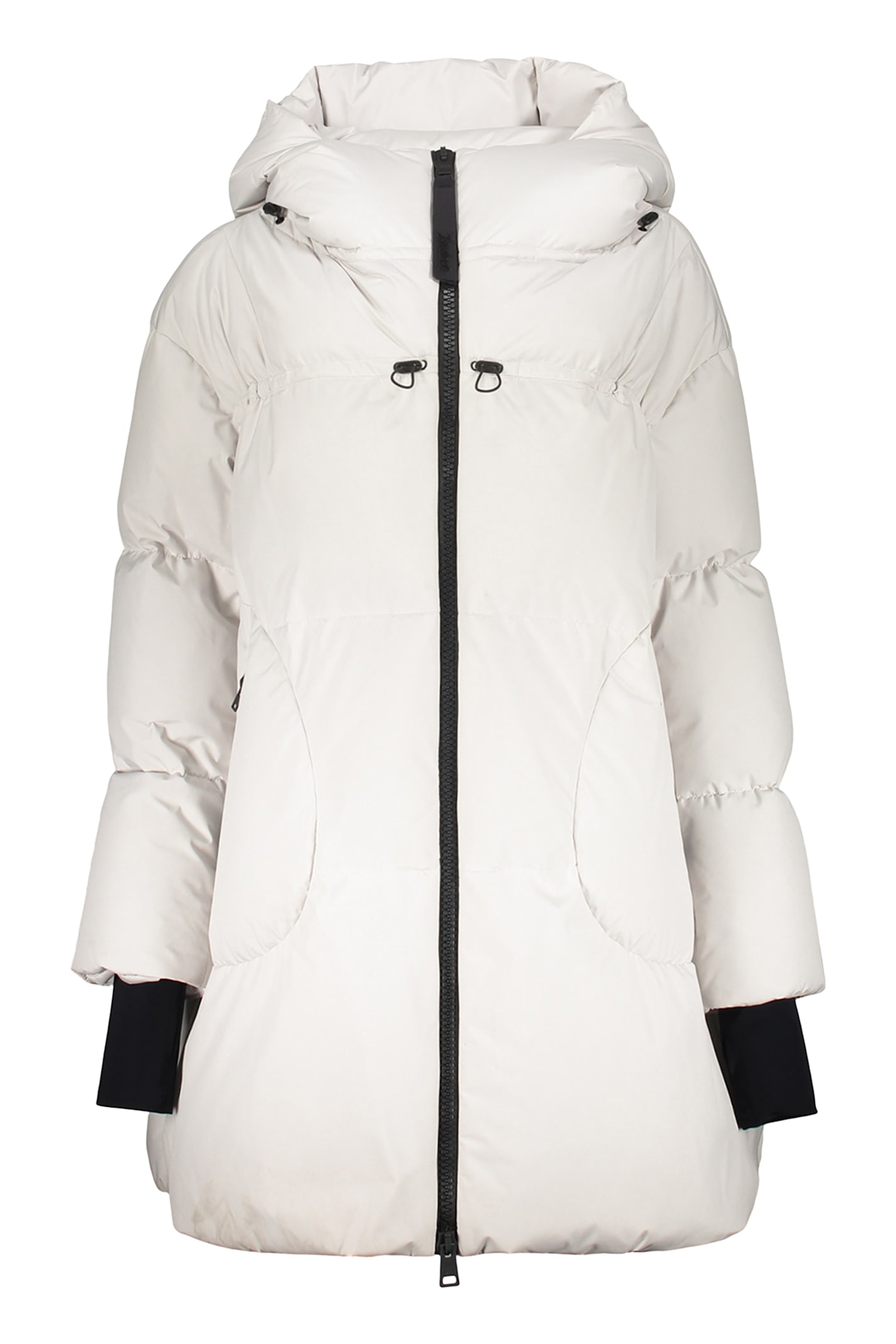 Herno Elegant White Long Jacket With Hood In White