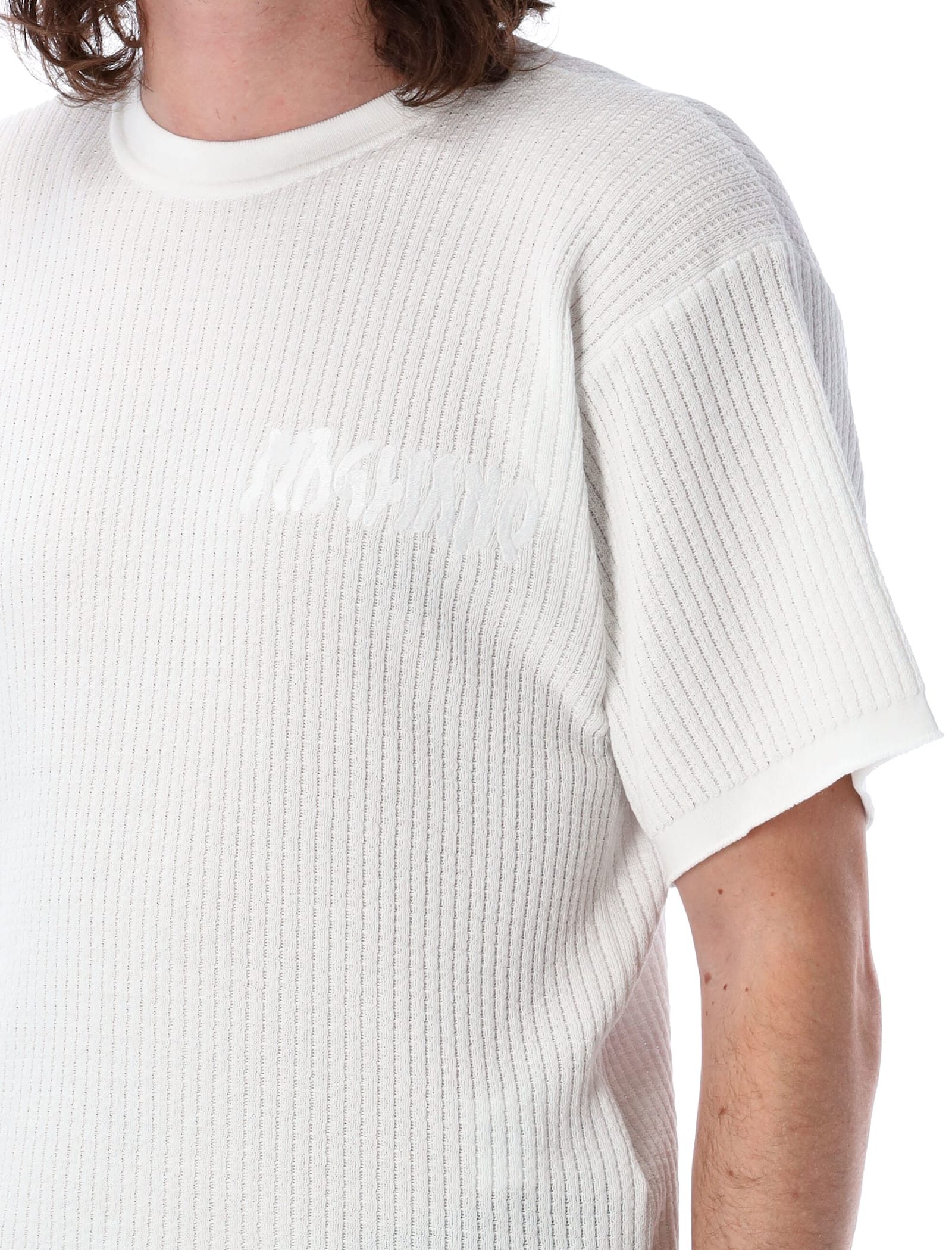 Magliano White Cotton Waffle T-shirt | ModeSens