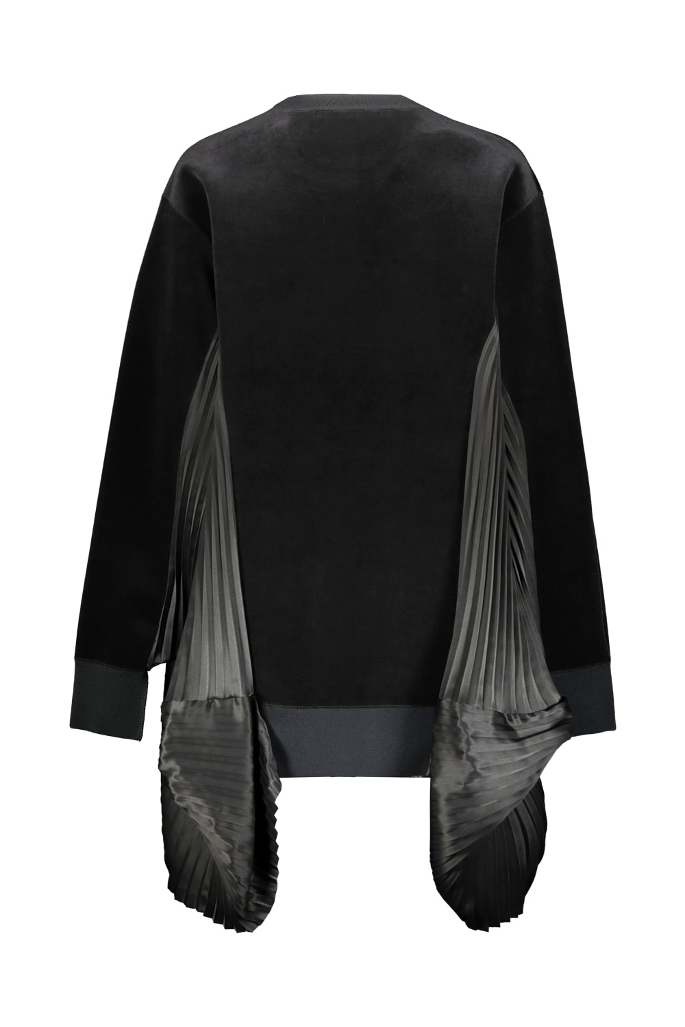 Shop Junya Watanabe Velvet Crewneck Sweatshirt In Black