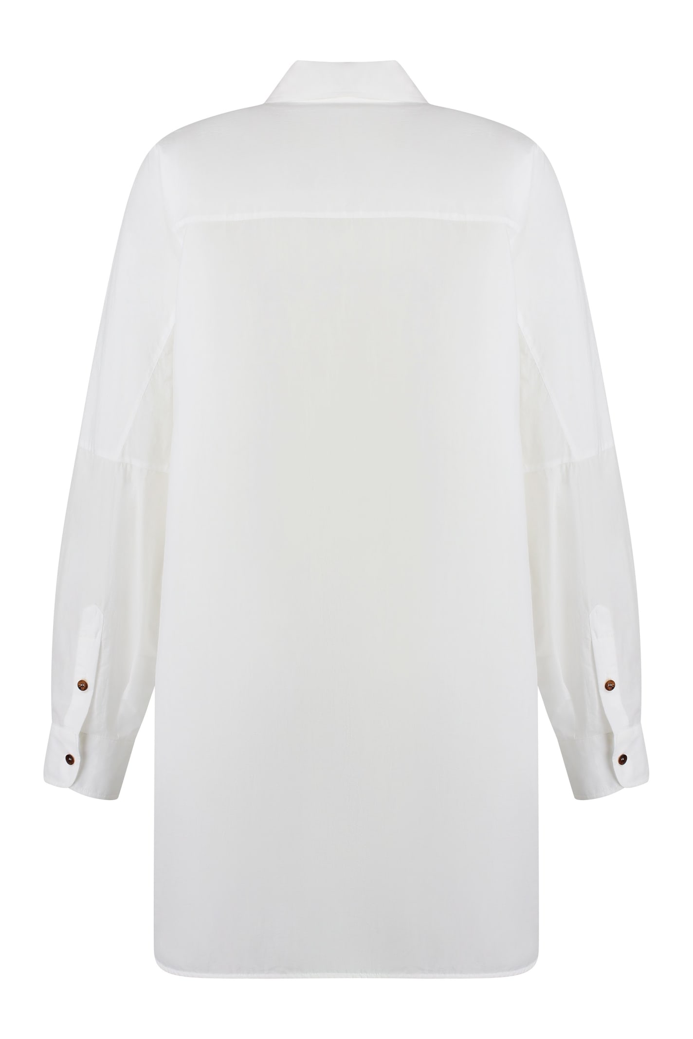 Shop Philosophy Di Lorenzo Serafini Cotton Blend Shirt In White