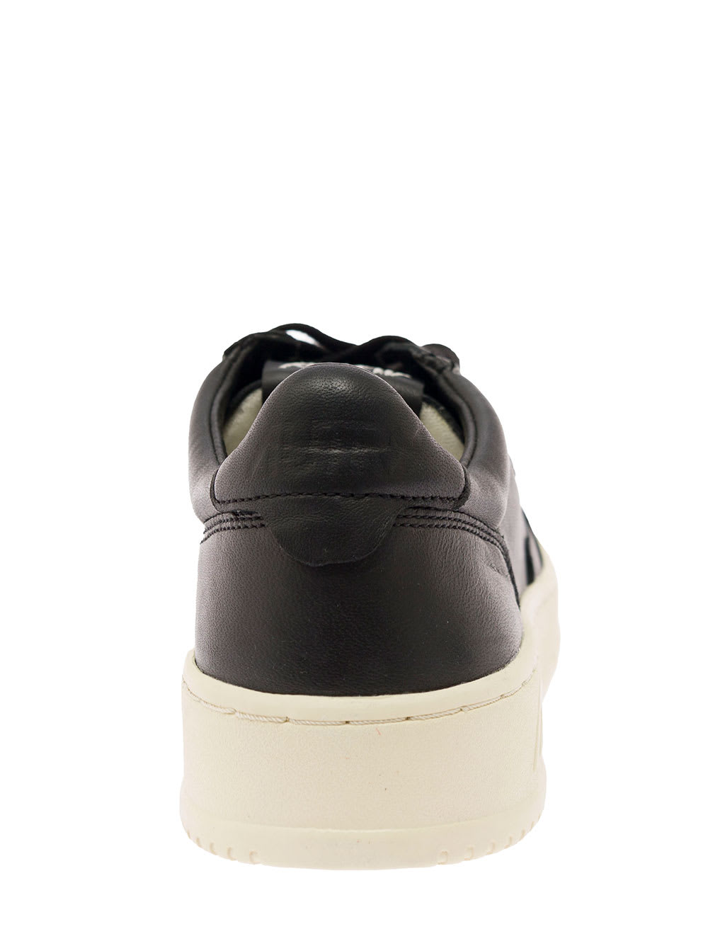 Shop Autry Medalist Black Low Top Sneakers With Logo Detail In Leather Man