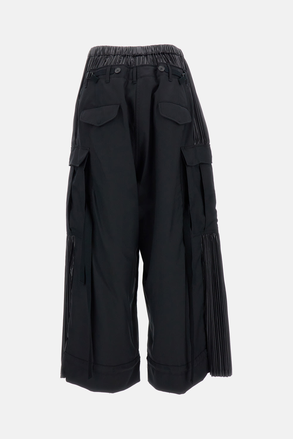 Junya Watanabe Pleated-panel Cargo-pocket Trousers In Black