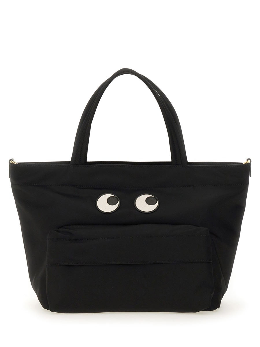 Shop Anya Hindmarch Mini Eyes Tote Bag In Black