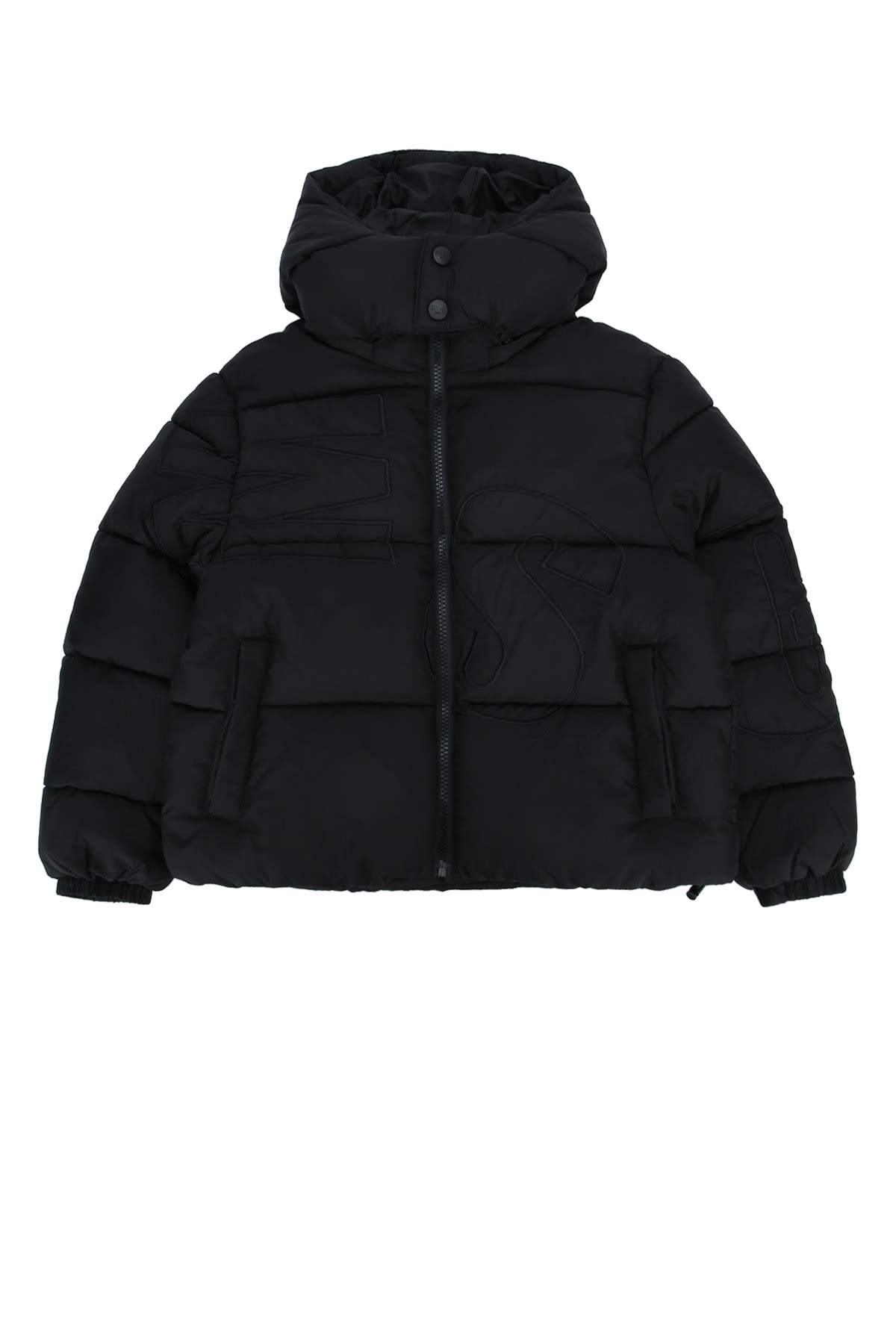 Msgm Ripstop Nylon Puffer Jacket Unisex In Nero/black